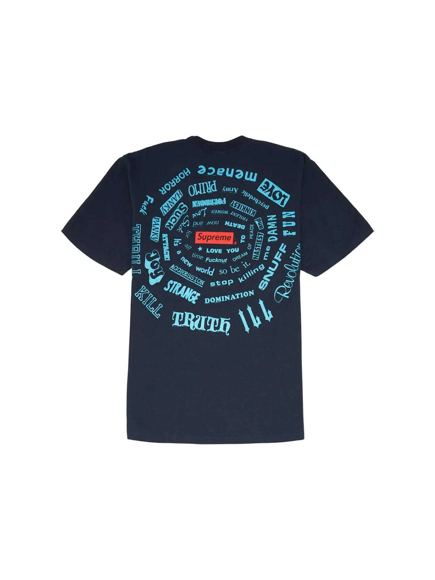 Мужская футболка с принтом Supreme Tee — изображение 2 из 2, темно-синий