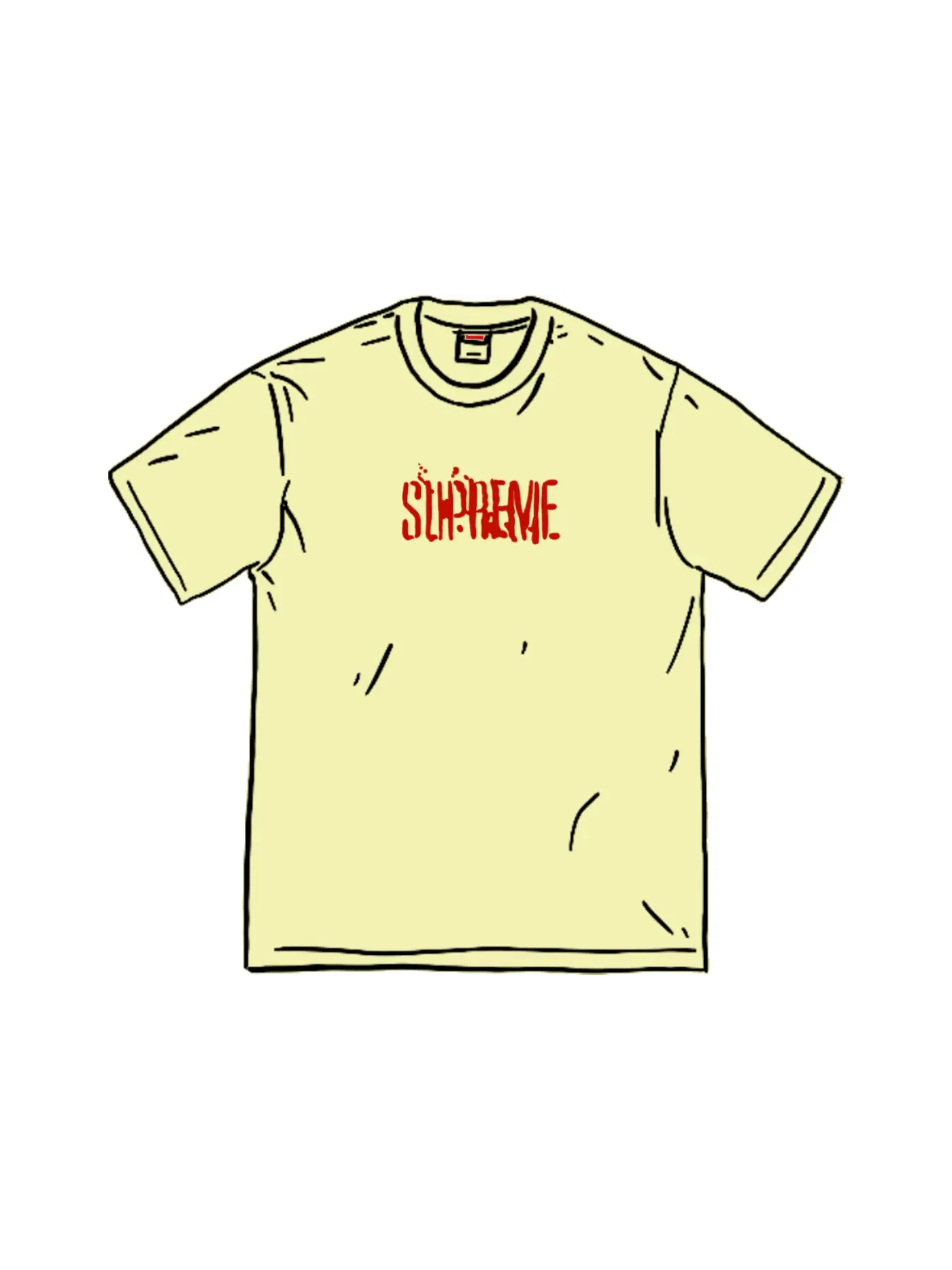 Мужская футболка Supreme Splatter S/S Top — изображение 1 из 1, бледный желтый