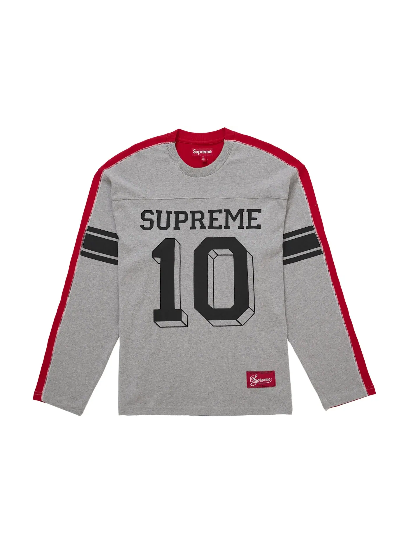 Мужская футболка с длинным рукавом с принтом Supreme Top — изображение 1 из 2, серый