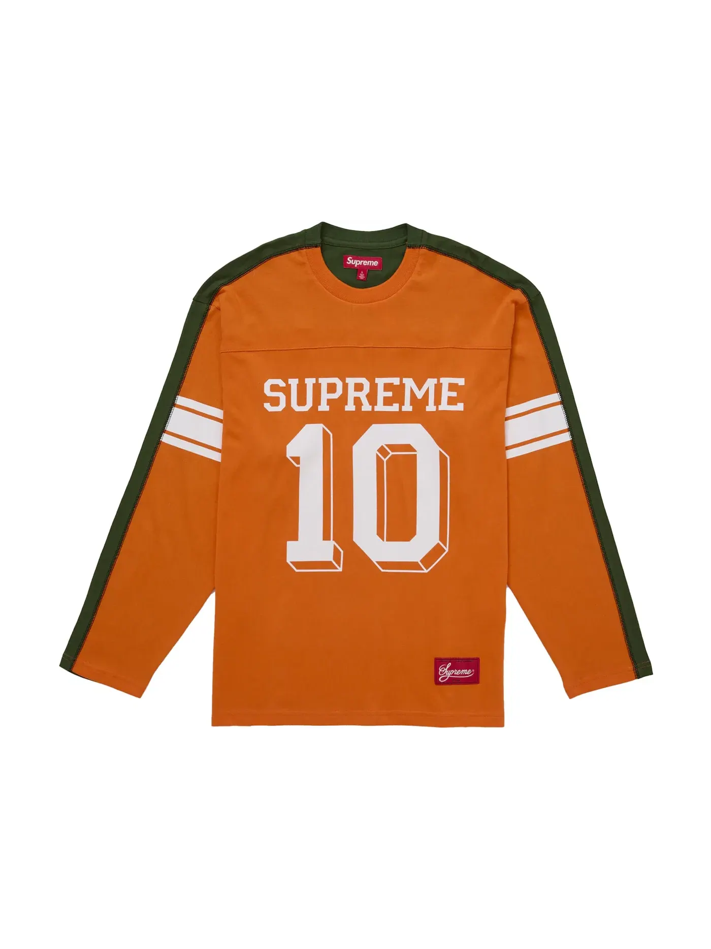 Мужская футболка с длинным рукавом Supreme Split L/S Football Top — изображение 1 из 2, оранжевый