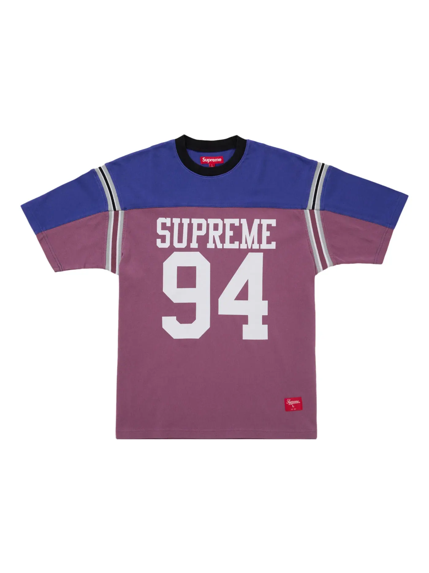 Мужская футболка с принтом Supreme Split S/S Football Top — изображение 1 из 1, фиолетовый