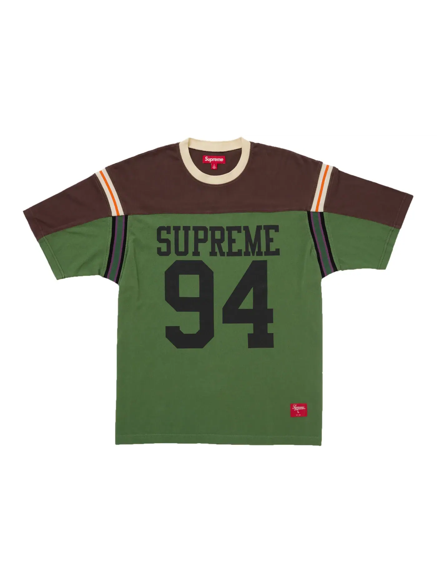 Мужская футболка с длинным рукавом Supreme Split S/S Football Top — изображение 1 из 1, зеленый