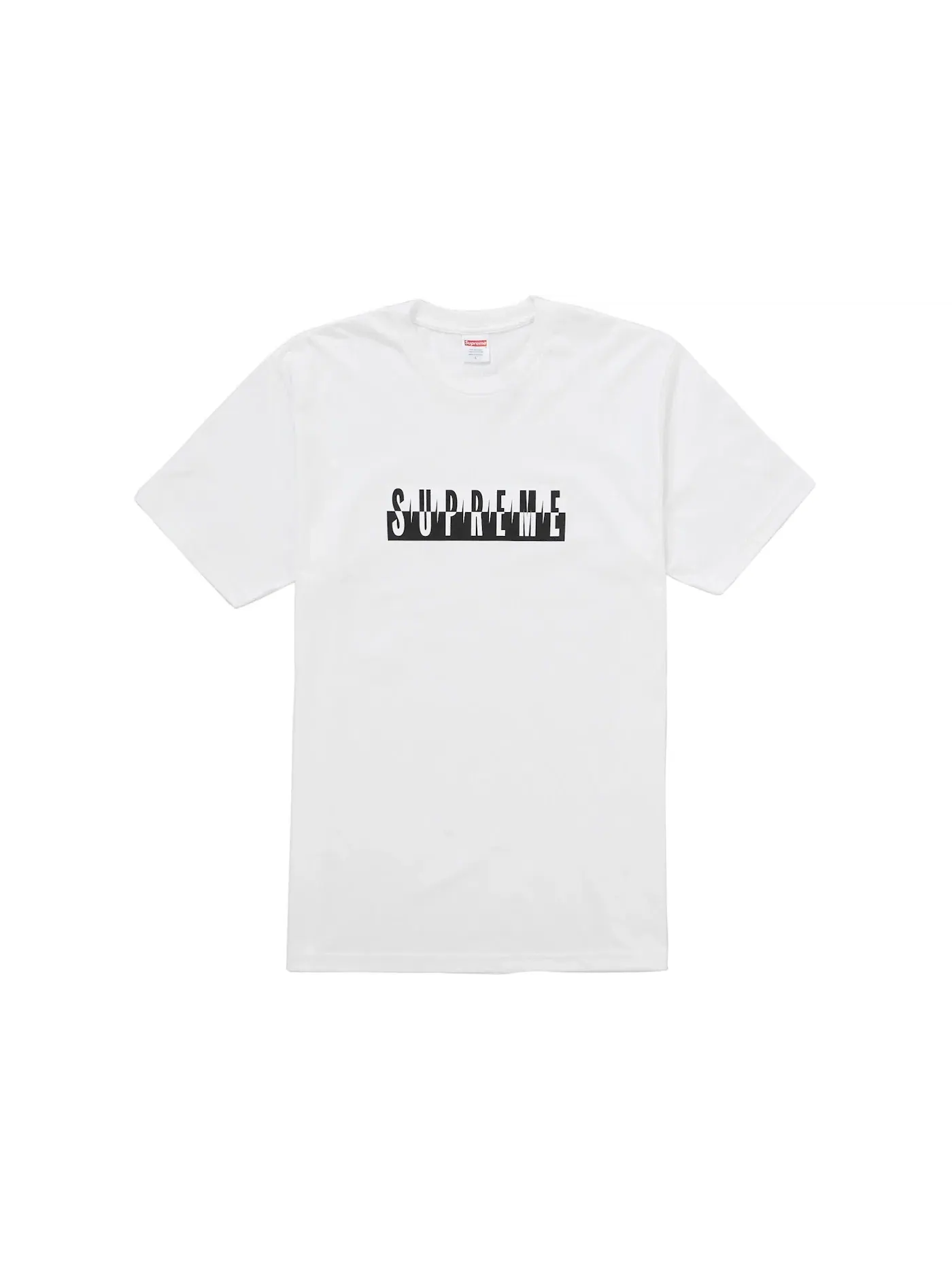 Мужская футболка с разрезным принтом Supreme Tee (FW25) — изображение 1 из 2, белый