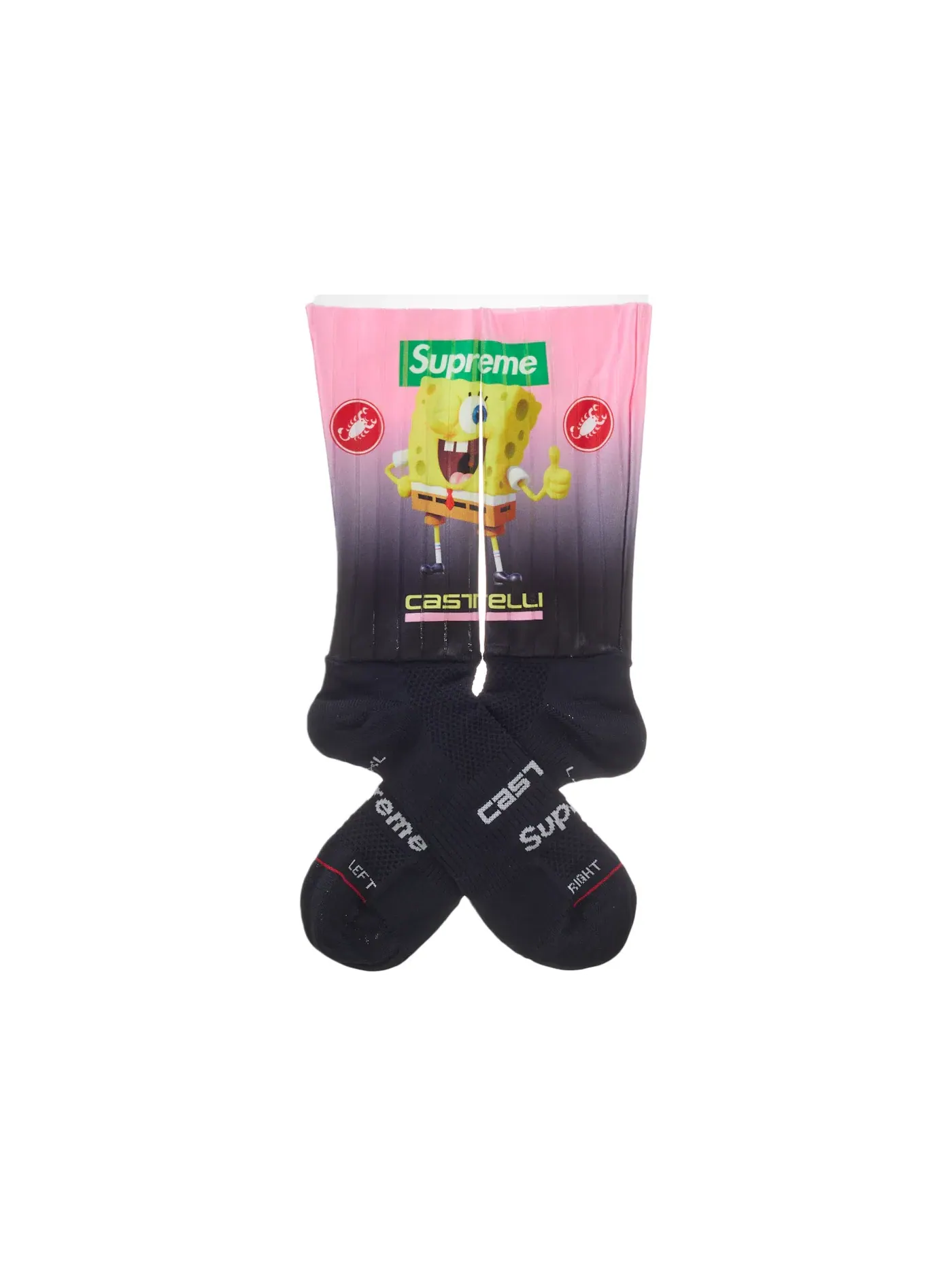 Детские носки с принтом Supreme SpongeBob SquarePants Castelli Cycling Sock (1 Pack) — изображение 3 из 3, черный