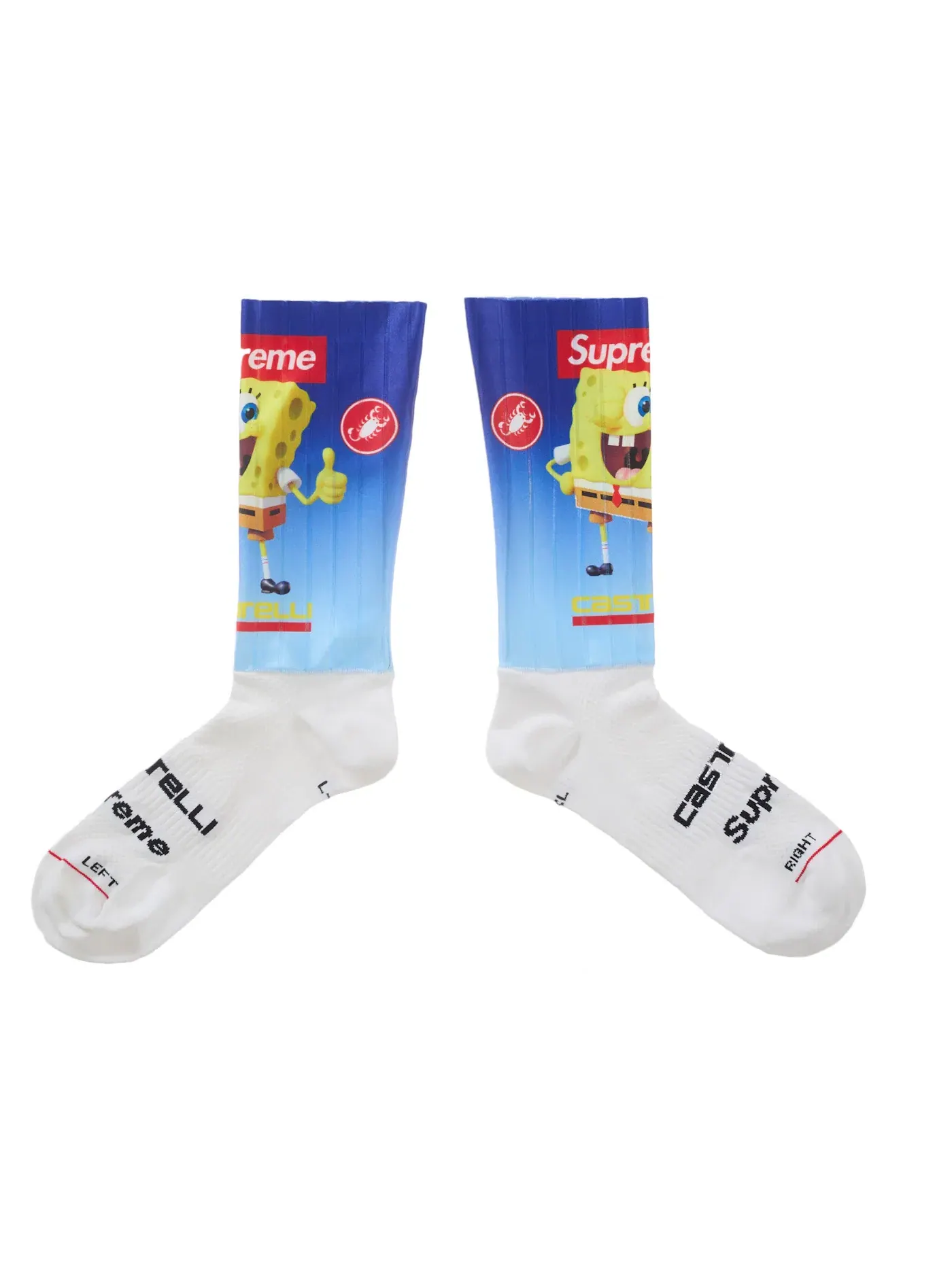 Унисекс носки с принтом Supreme SpongeBob SquarePants Castelli Cycling Sock (1 Pack) — изображение 1 из 3, белый