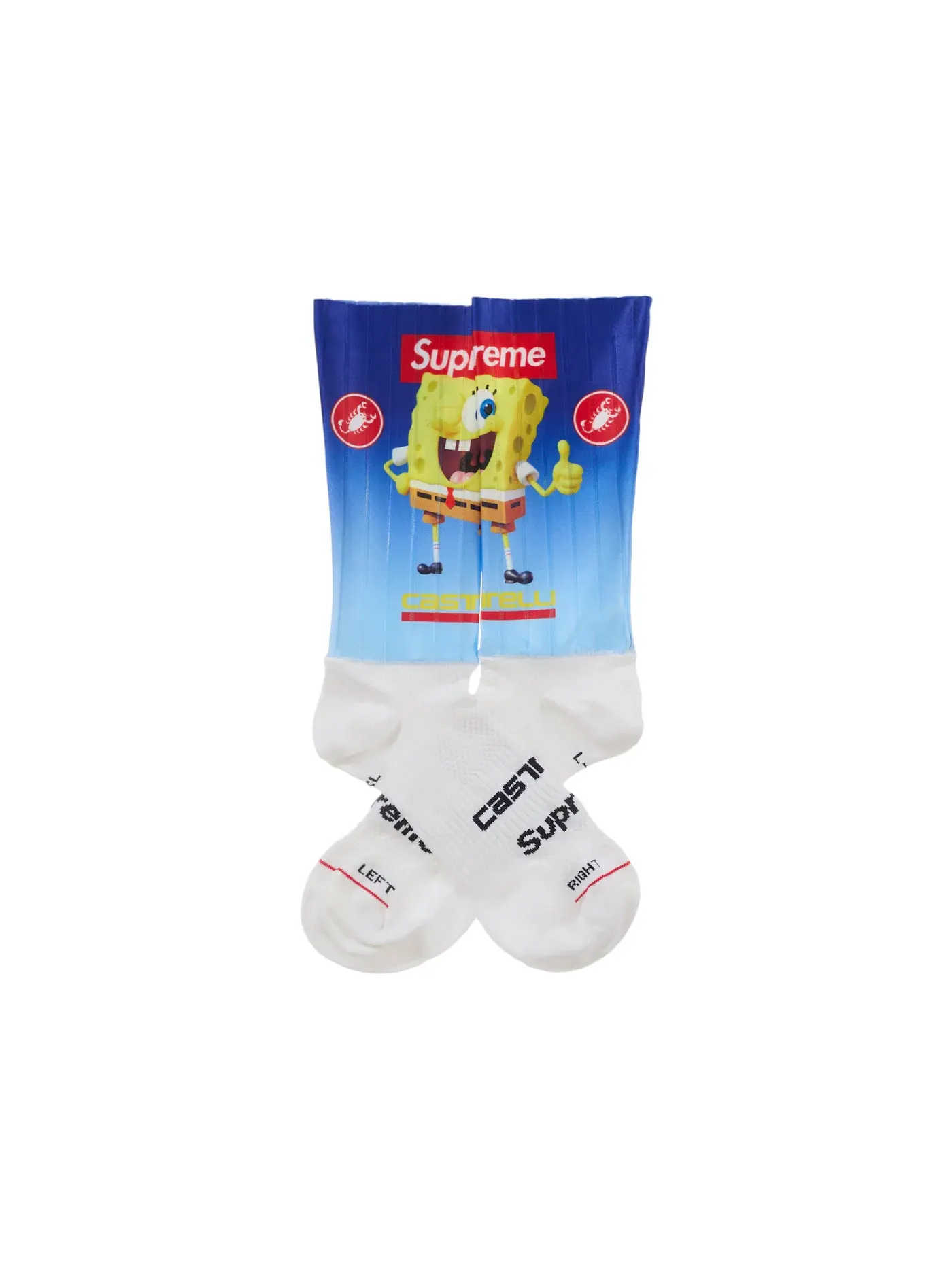 Унисекс носки с принтом Supreme SpongeBob SquarePants Castelli Cycling Sock (1 Pack) — изображение 2 из 3, белый