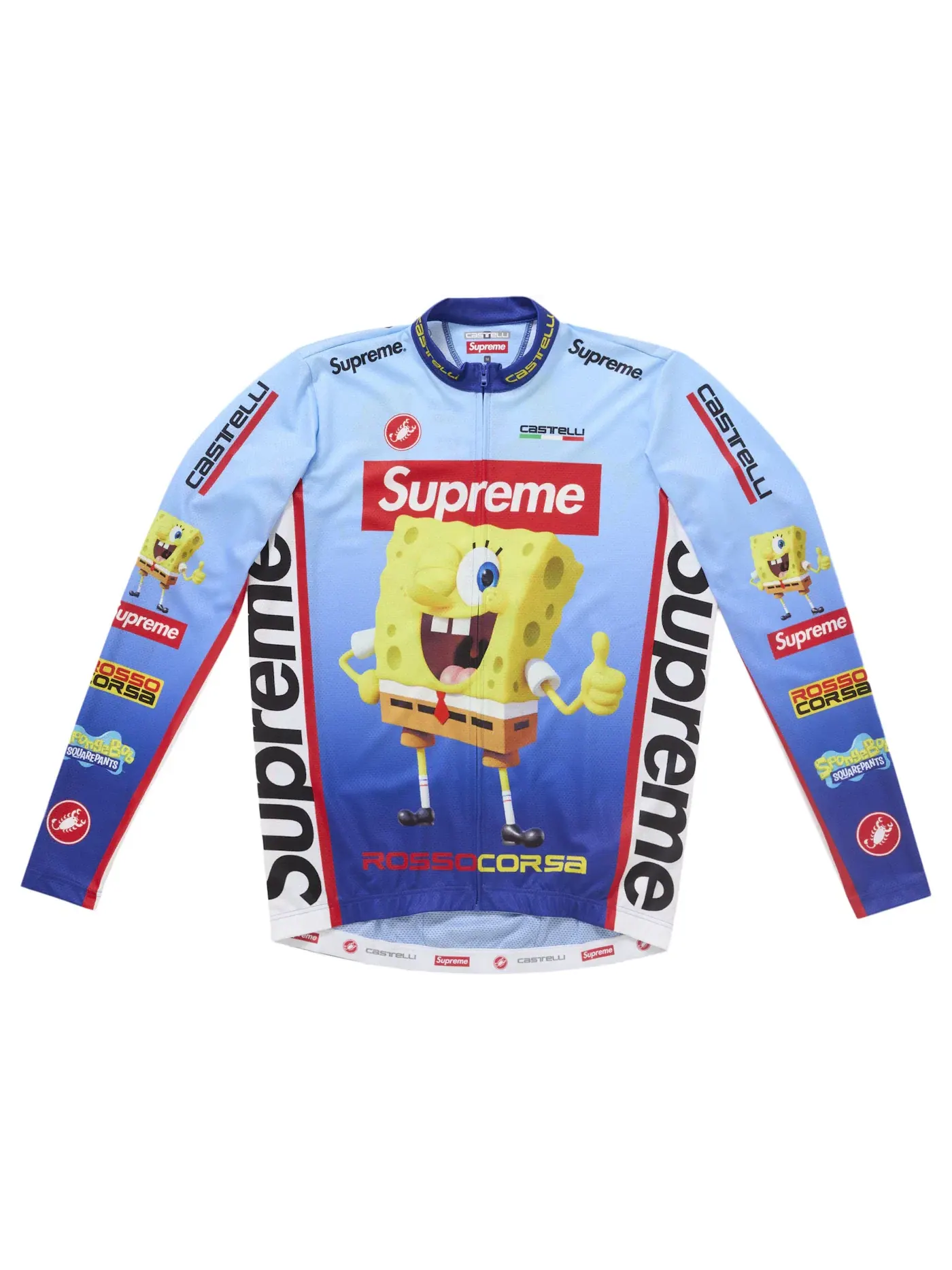 Мужская велосипедная джерси Supreme SpongeBob SquarePants Castelli L/S — изображение 1 из 2, синий