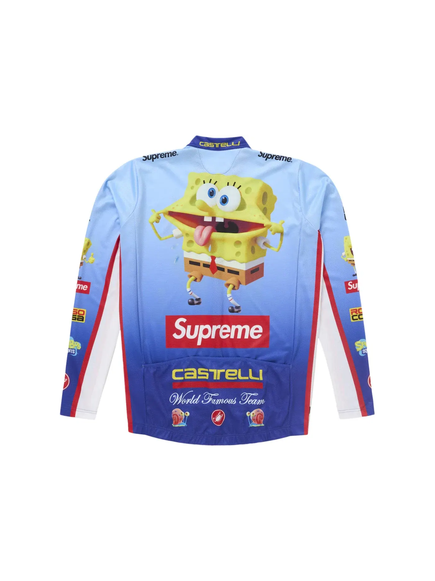 Мужская велосипедная джерси Supreme SpongeBob SquarePants Castelli L/S — изображение 2 из 2, синий