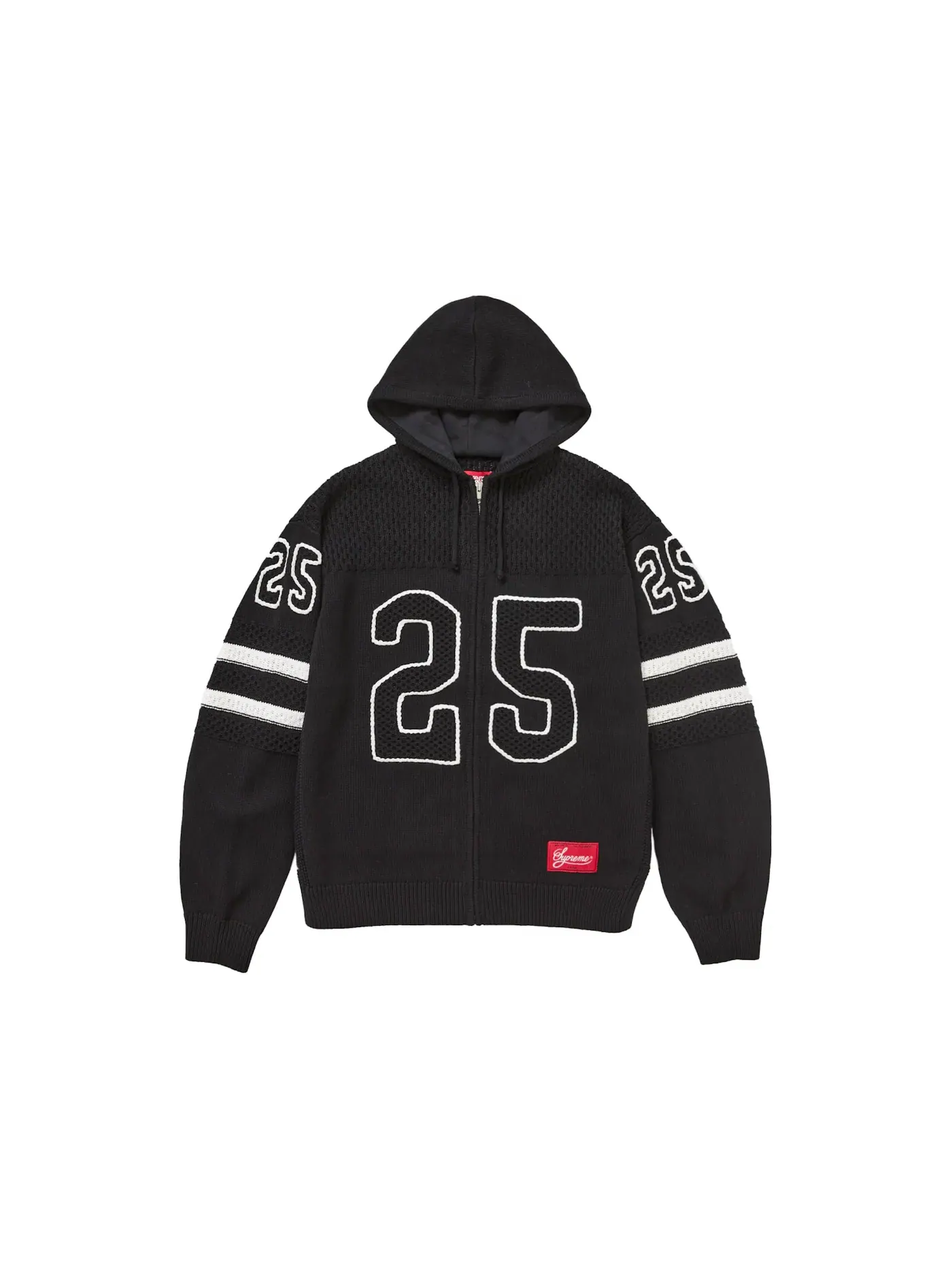 Мужской свитер с капюшоном Supreme Sport Zip Up Hooded Sweater (FW25) — изображение 1 из 2, черный