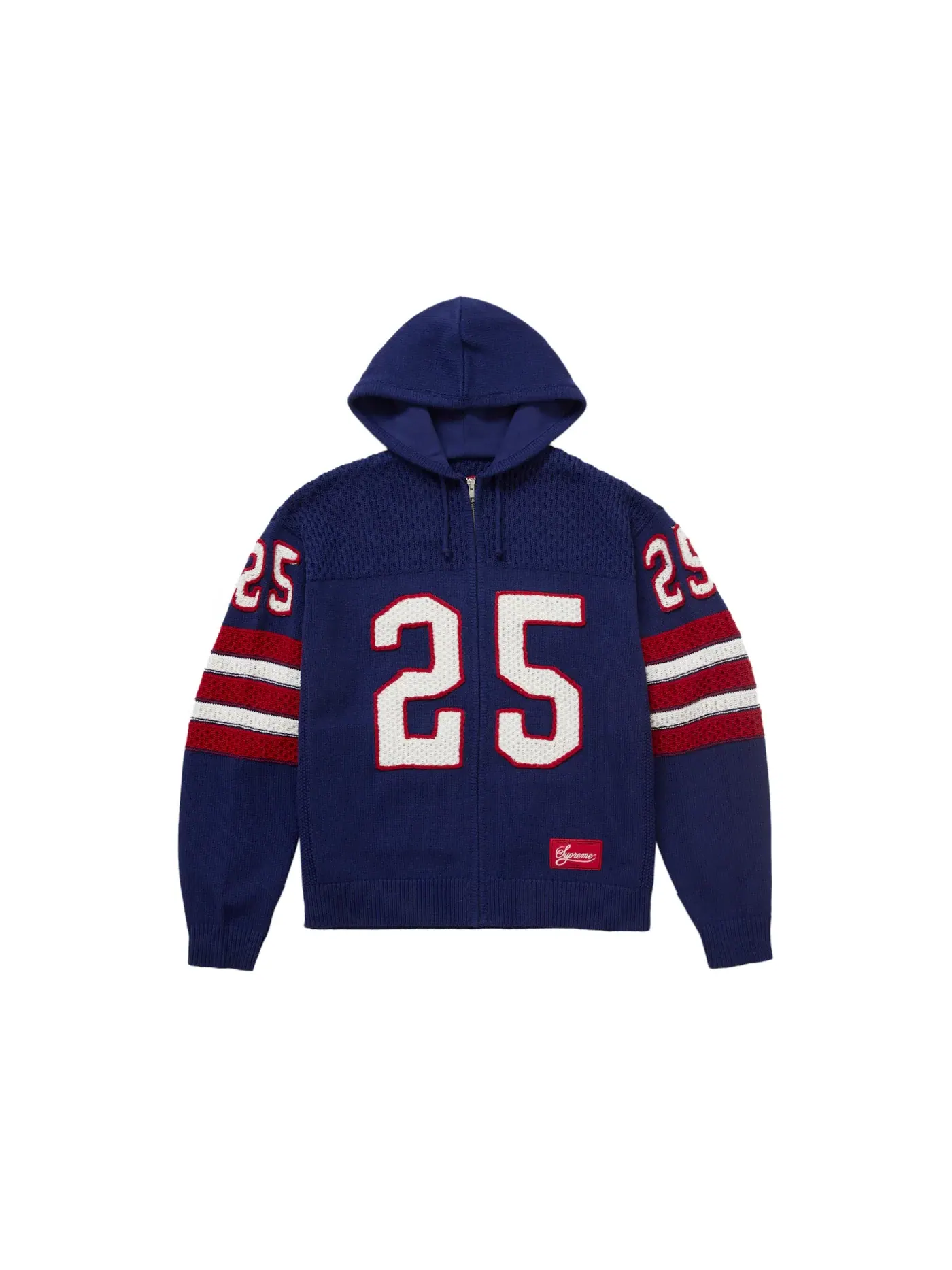 Мужской свитер с капюшоном на молнии Supreme Sweater (FW25) — изображение 1 из 2, темно-синий