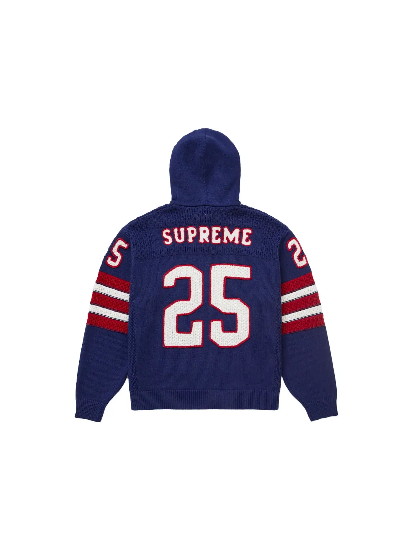 Мужской свитер с капюшоном на молнии Supreme Sweater (FW25) — изображение 2 из 2, темно-синий