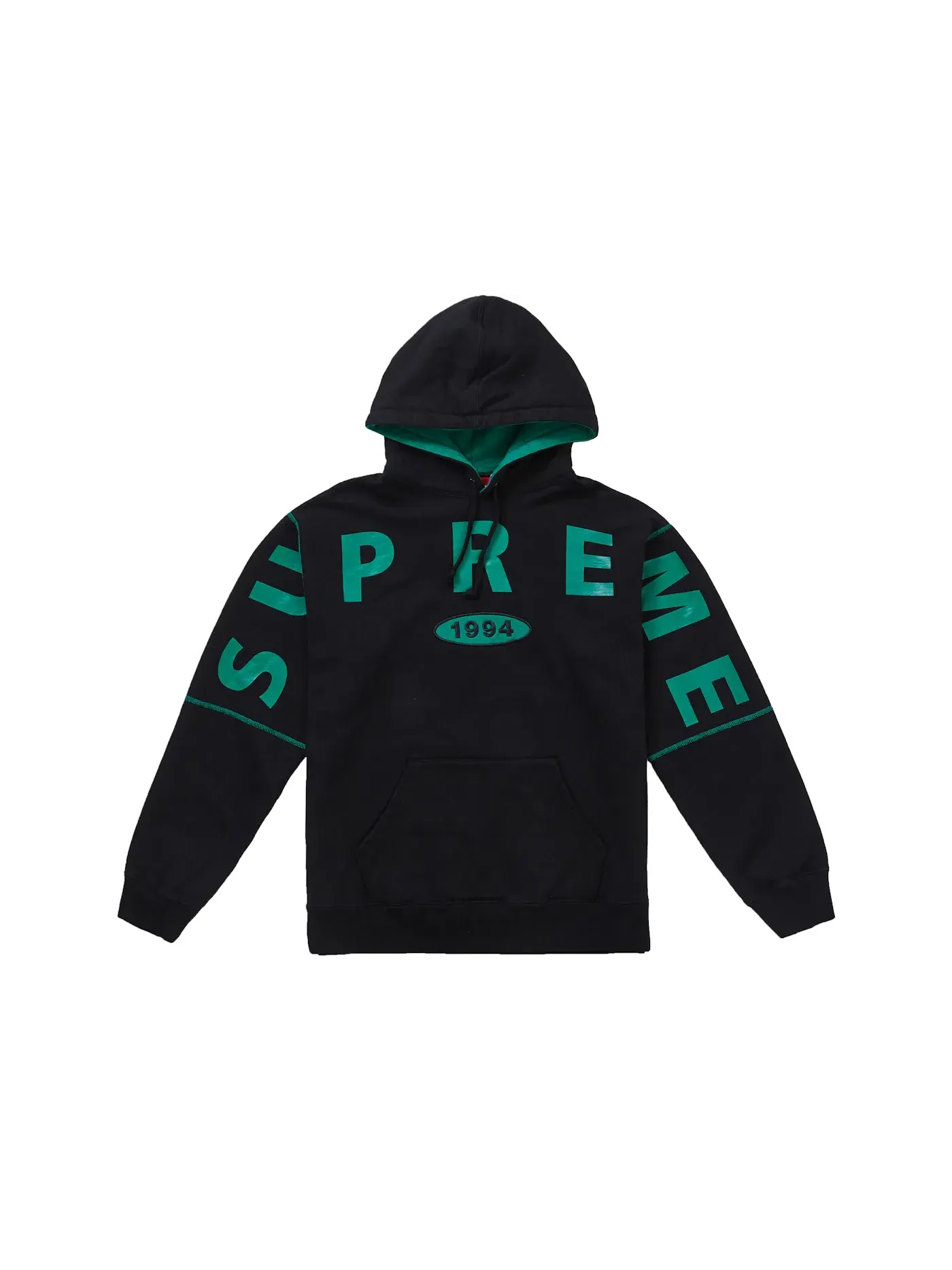 Мужская худи с принтом Supreme Hooded Sweatshirt — изображение 1 из 1, черный