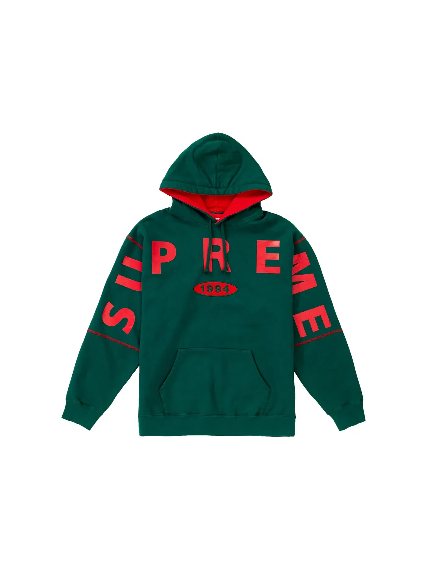 Мужской худи с принтом Supreme Hooded Sweatshirt — изображение 1 из 1, темный зеленый