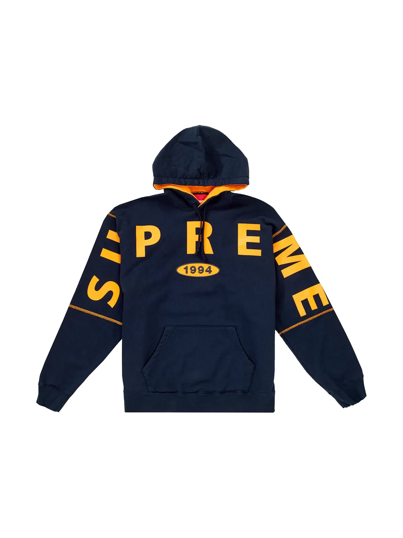 Мужская худи с принтом Supreme Hooded Sweatshirt — изображение 1 из 1, темно-синий