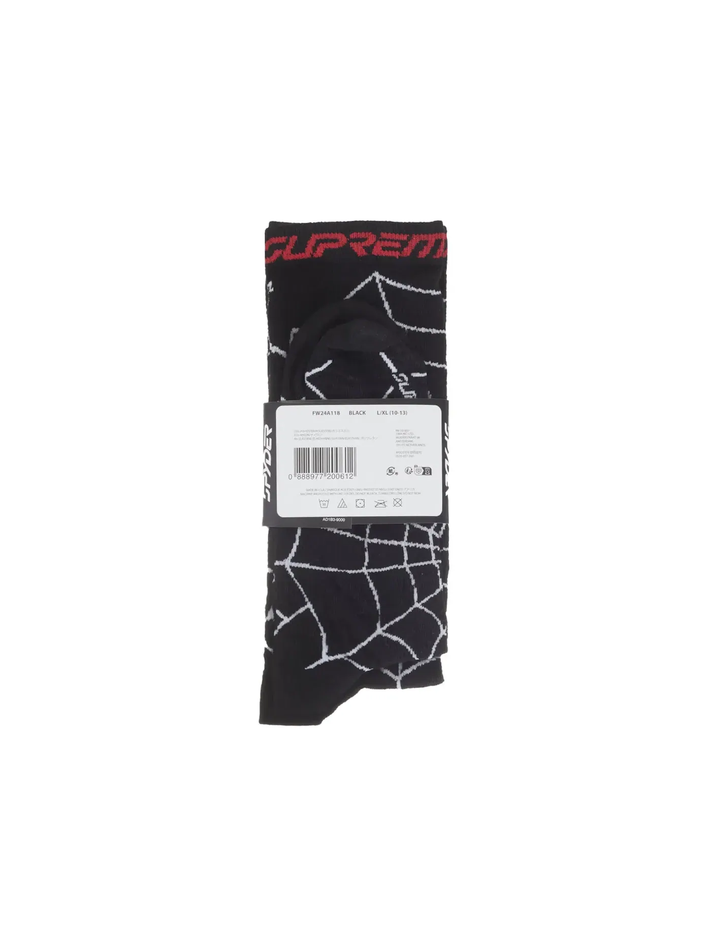 Детские носки с принтом Socks (1 Pack) Supreme — изображение 4 из 4, черный
