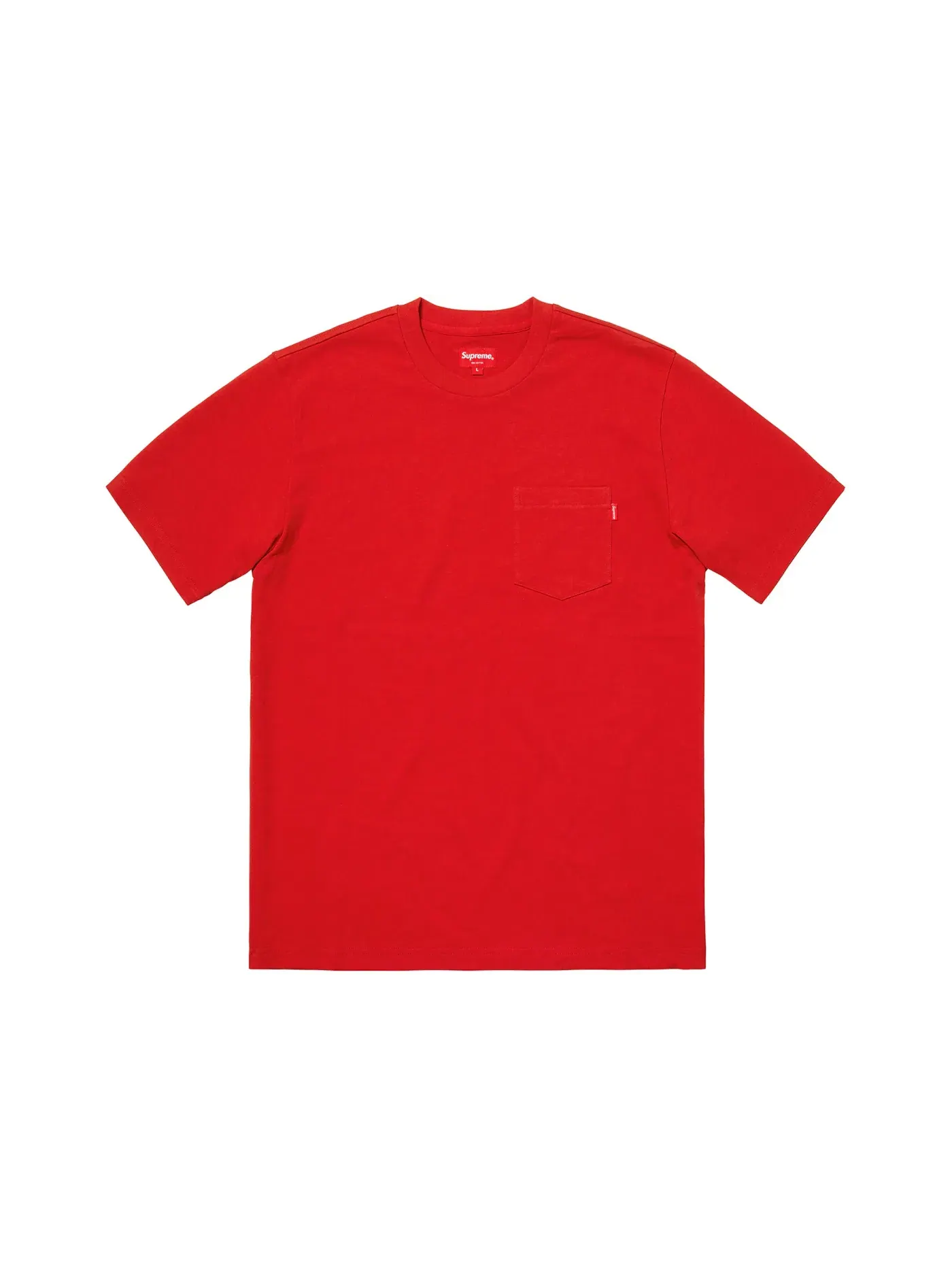 Мужская футболка с нагрудным карманом Supreme Tee (FW18) — изображение 1 из 1, красный