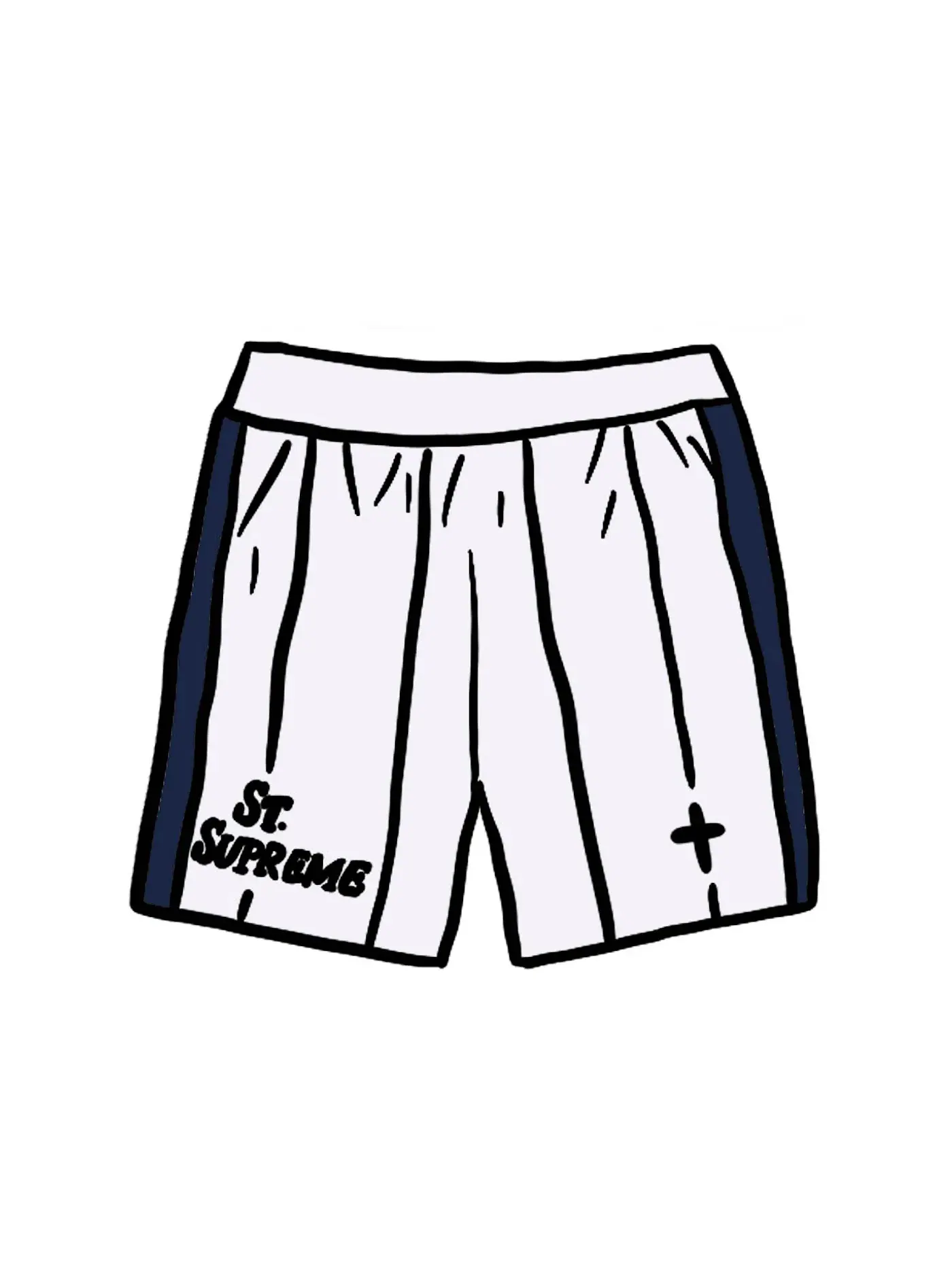 Мужские шорты с принтом Basketball Short Supreme — изображение 1 из 1, белый