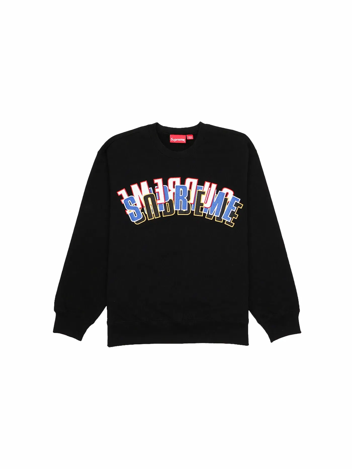 Мужской свитшот Supreme Stacked Crewneck Black — изображение 1 из 2