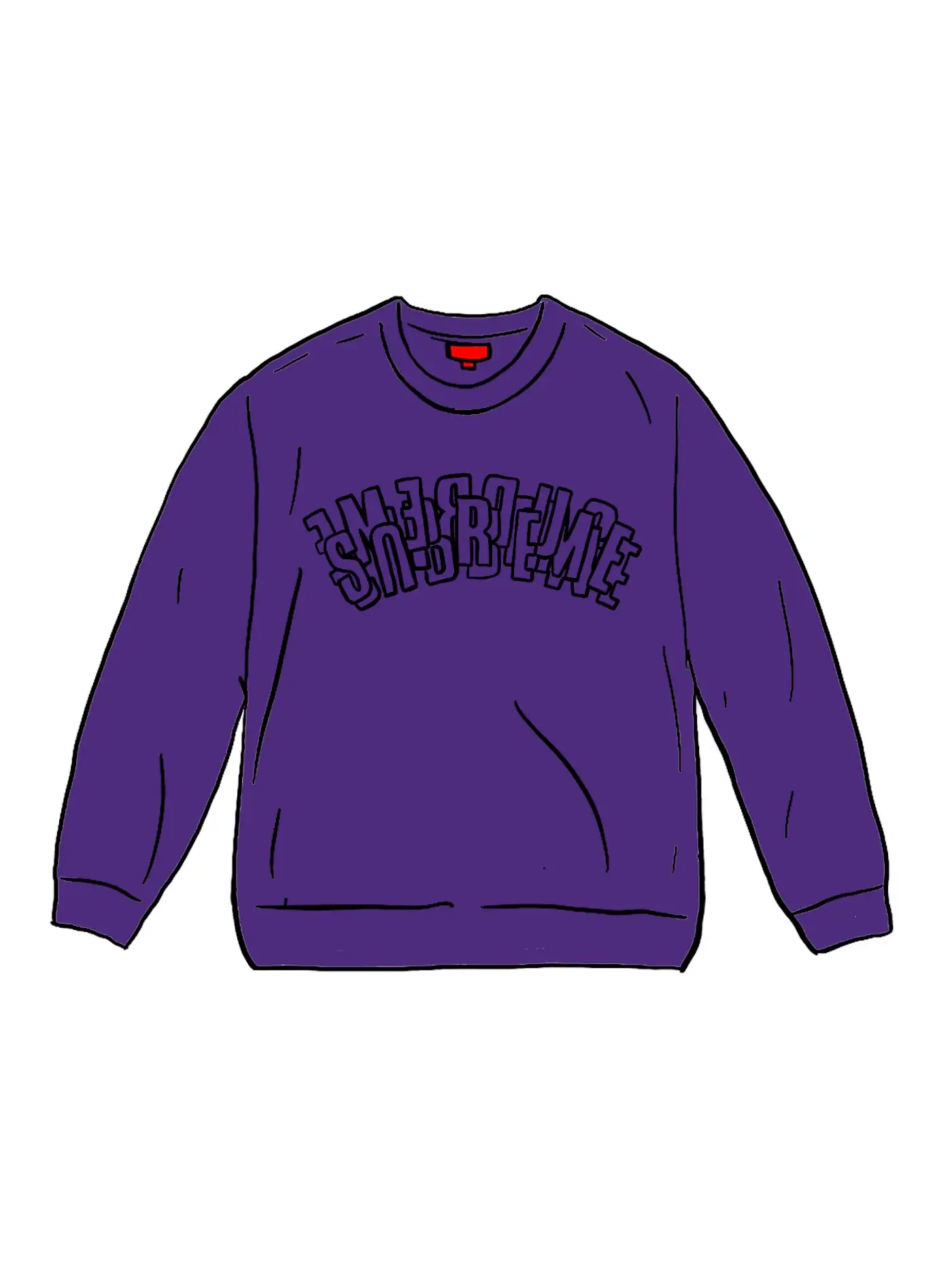 Мужской свитшот с принтом Supreme Crewneck — изображение 1 из 1, фиолетовый