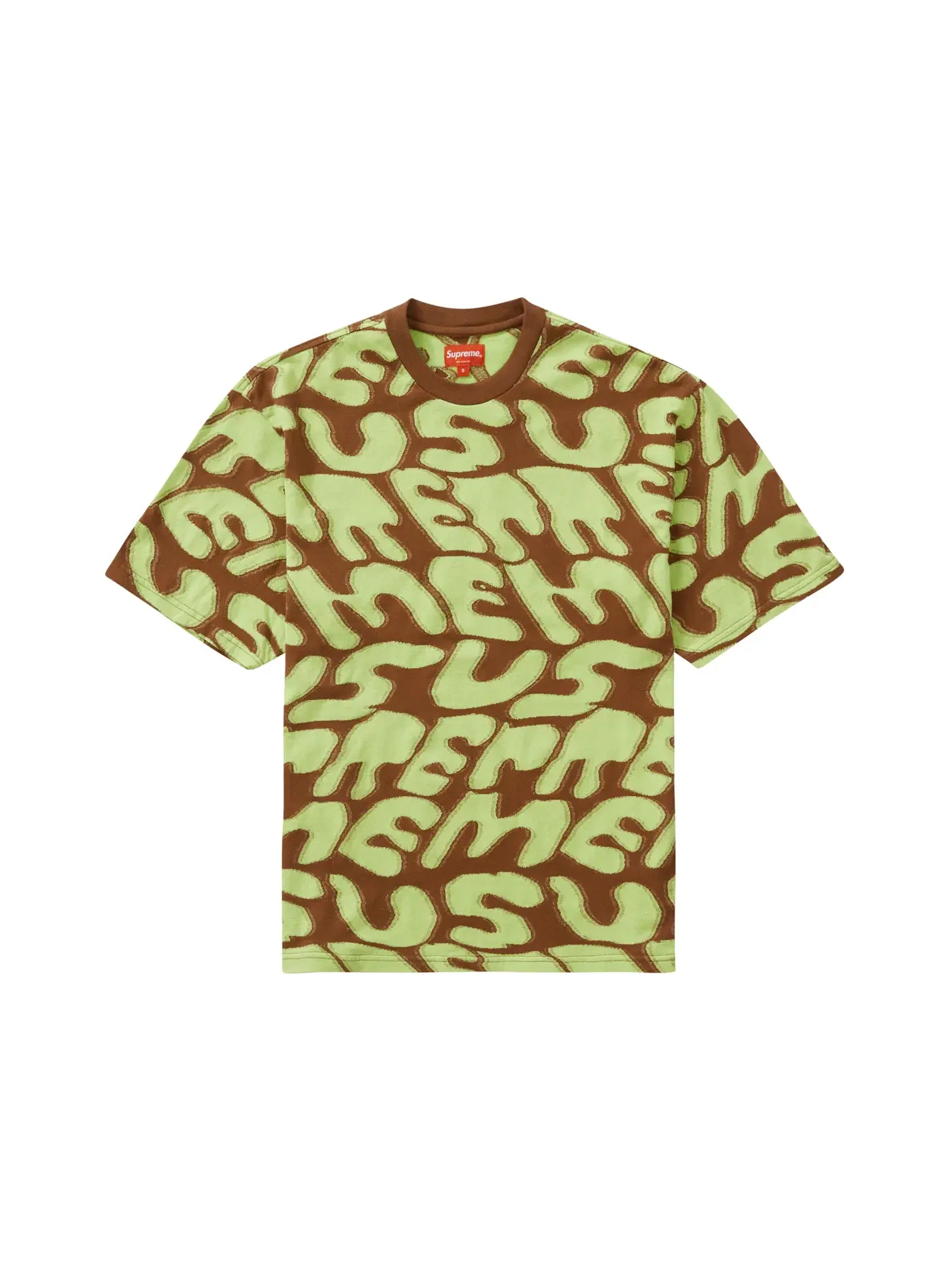 Мужская футболка с интарсией Supreme Stacked Intarsia S/S Top — изображение 1 из 1, коричневый