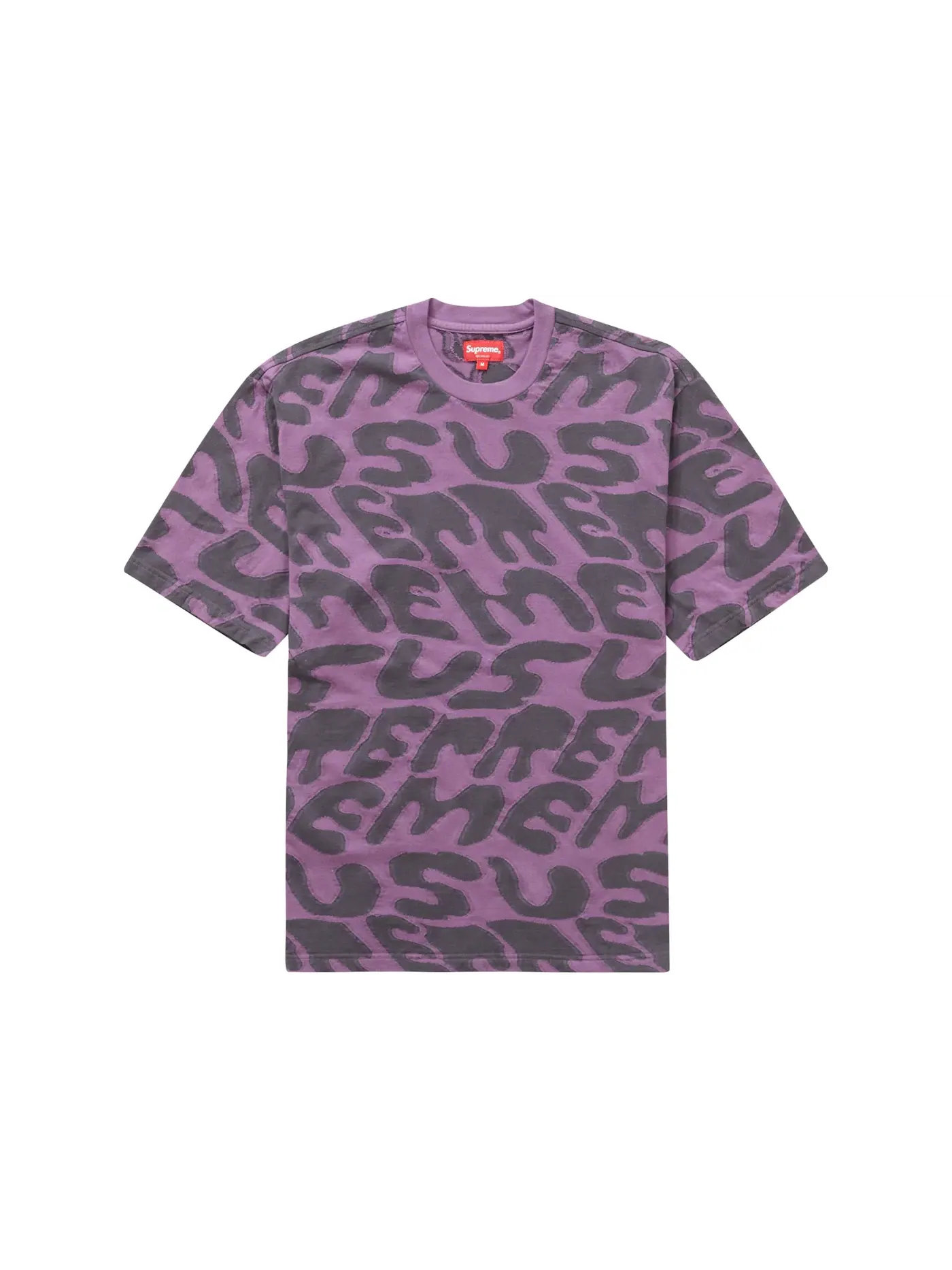 Мужская футболка с принтом Supreme Stacked Intarsia S/S Top Purple — изображение 1 из 1