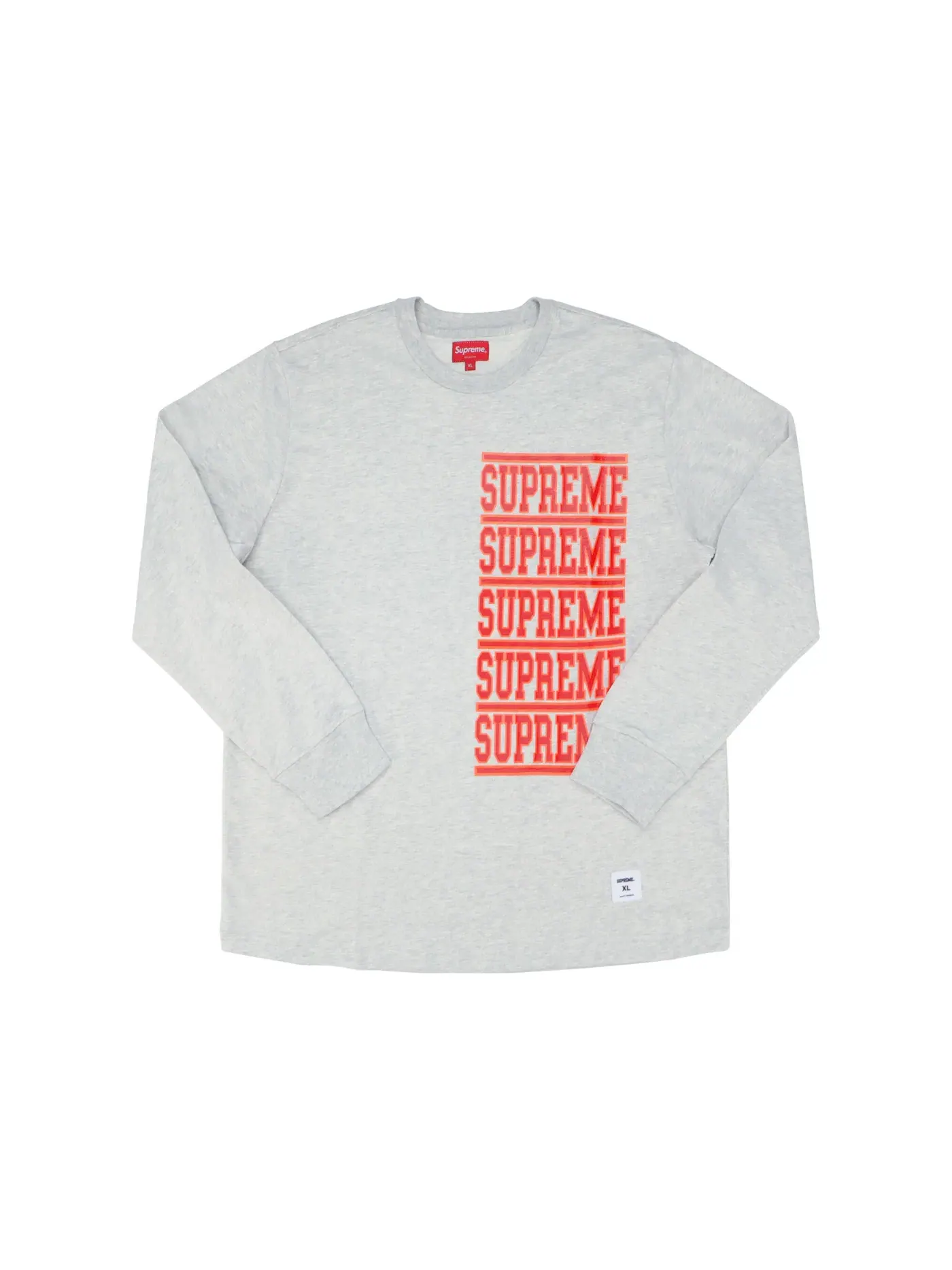 Мужская футболка с длинным рукавом Supreme Stacked L/S Top — изображение 1 из 1, серый
