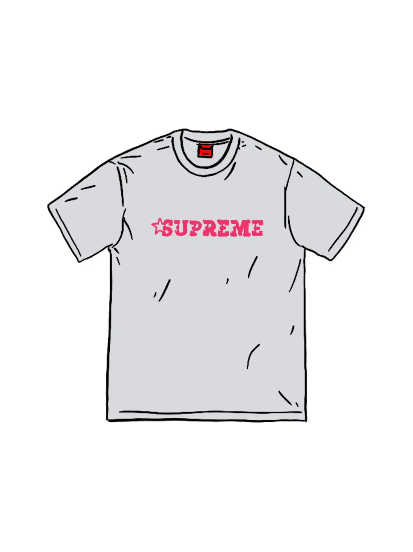 Мужская футболка с принтом Supreme S/S Top — изображение 1 из 1, серый