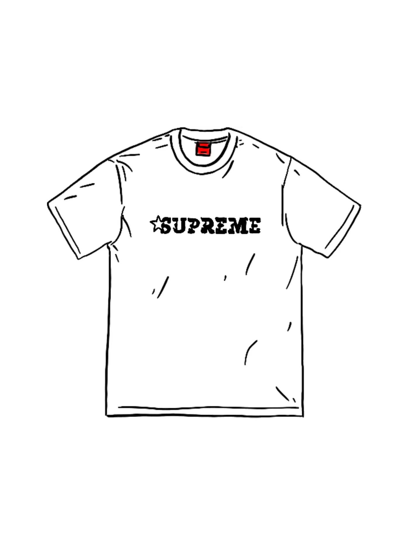 Мужская футболка с принтом Star Logo Supreme — изображение 1 из 1, белый
