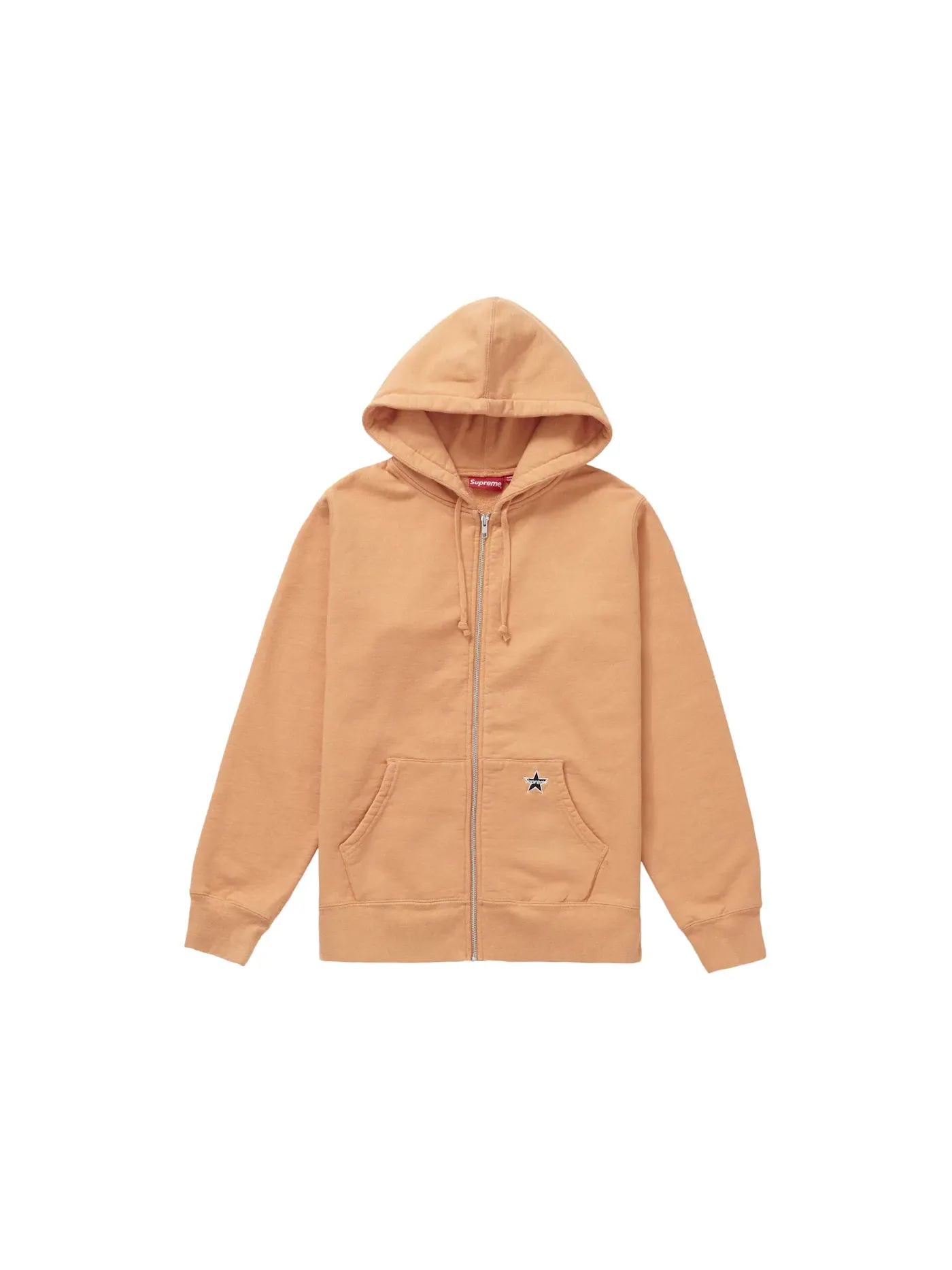 Мужской свитшот на молнии с принтом Supreme Zip Up Sweatshirt — изображение 1 из 1, бледный оранжевый