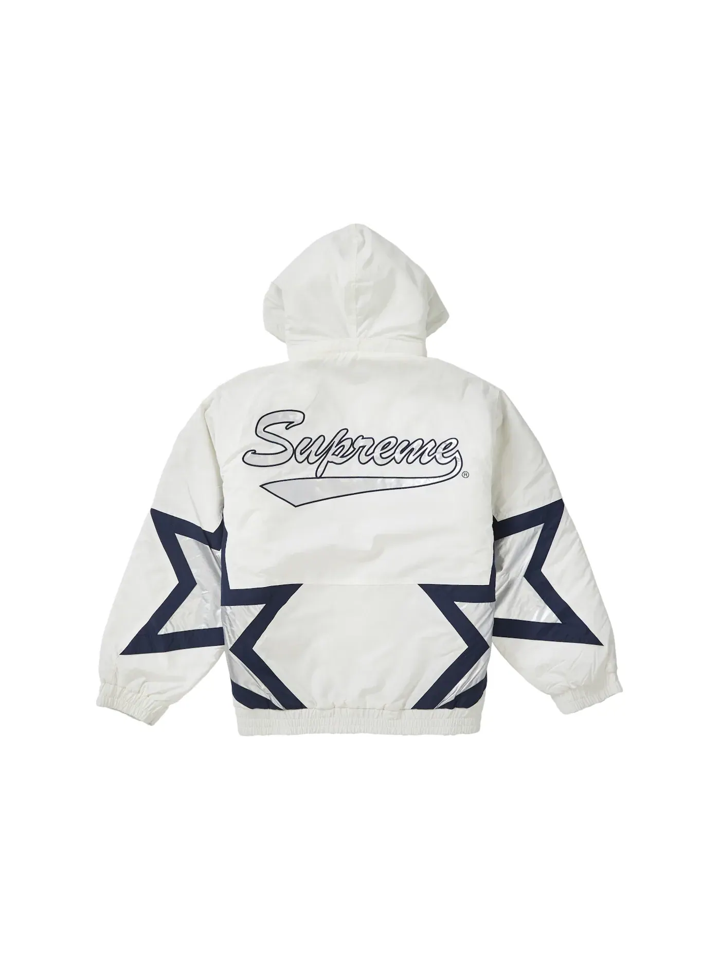 Мужская пуховая куртка Supreme Stars Puffy Jacket — изображение 2 из 2, белый