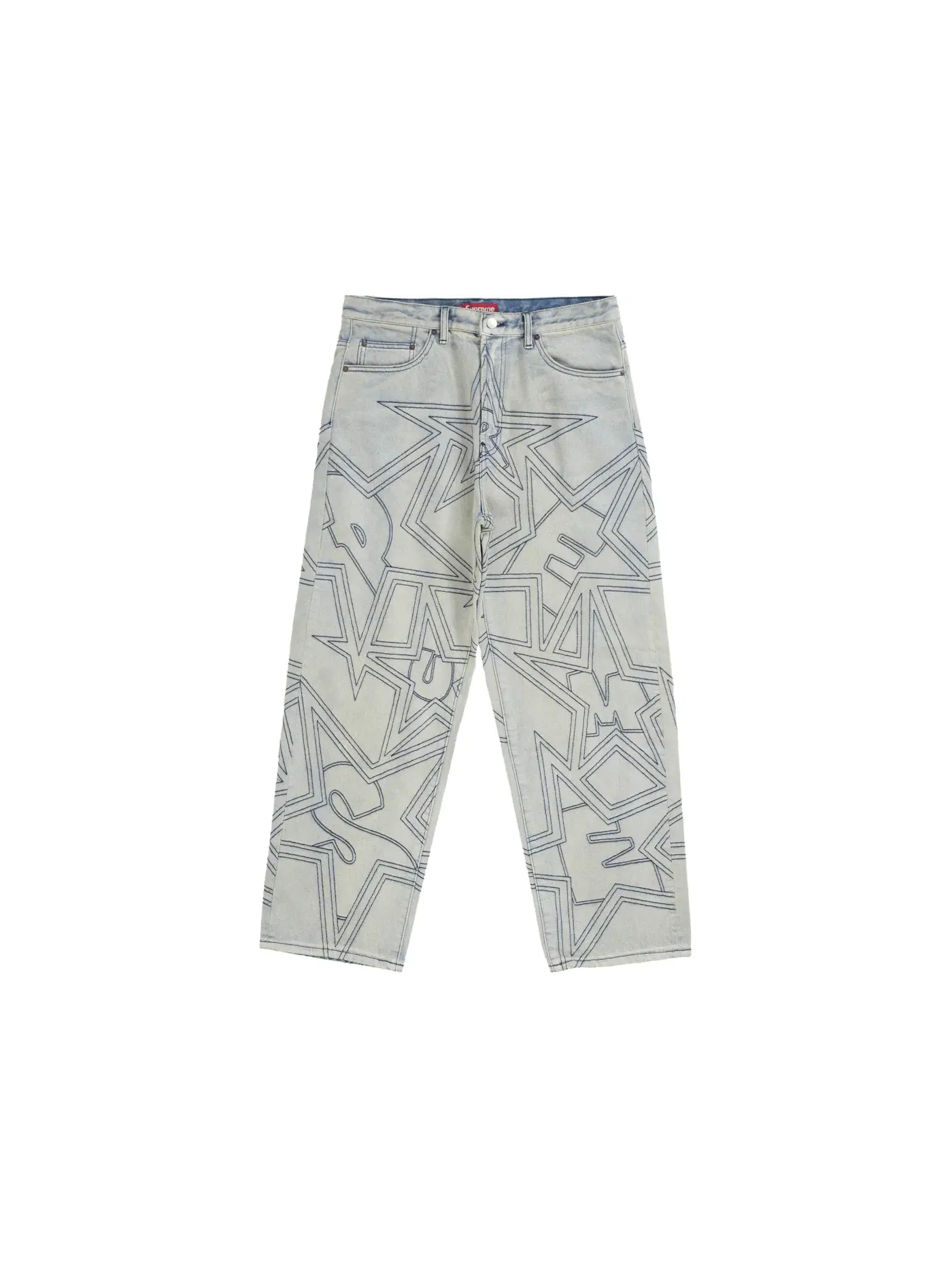 Мужские джинсы с отделкой Supreme Stars Topstitch Supreme, Dirty — изображение 1 из 2