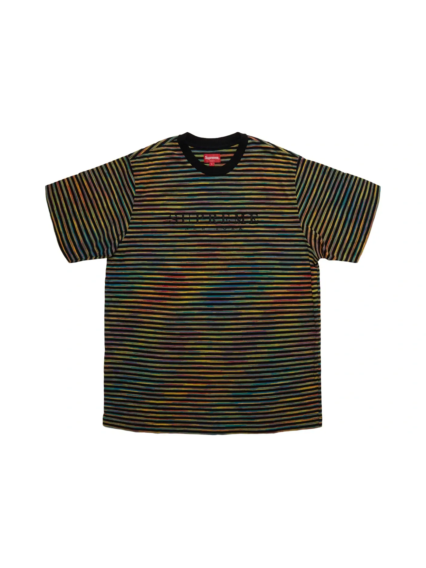Мужская футболка с принтом Supreme Static Stripe Top — изображение 1 из 1, черный