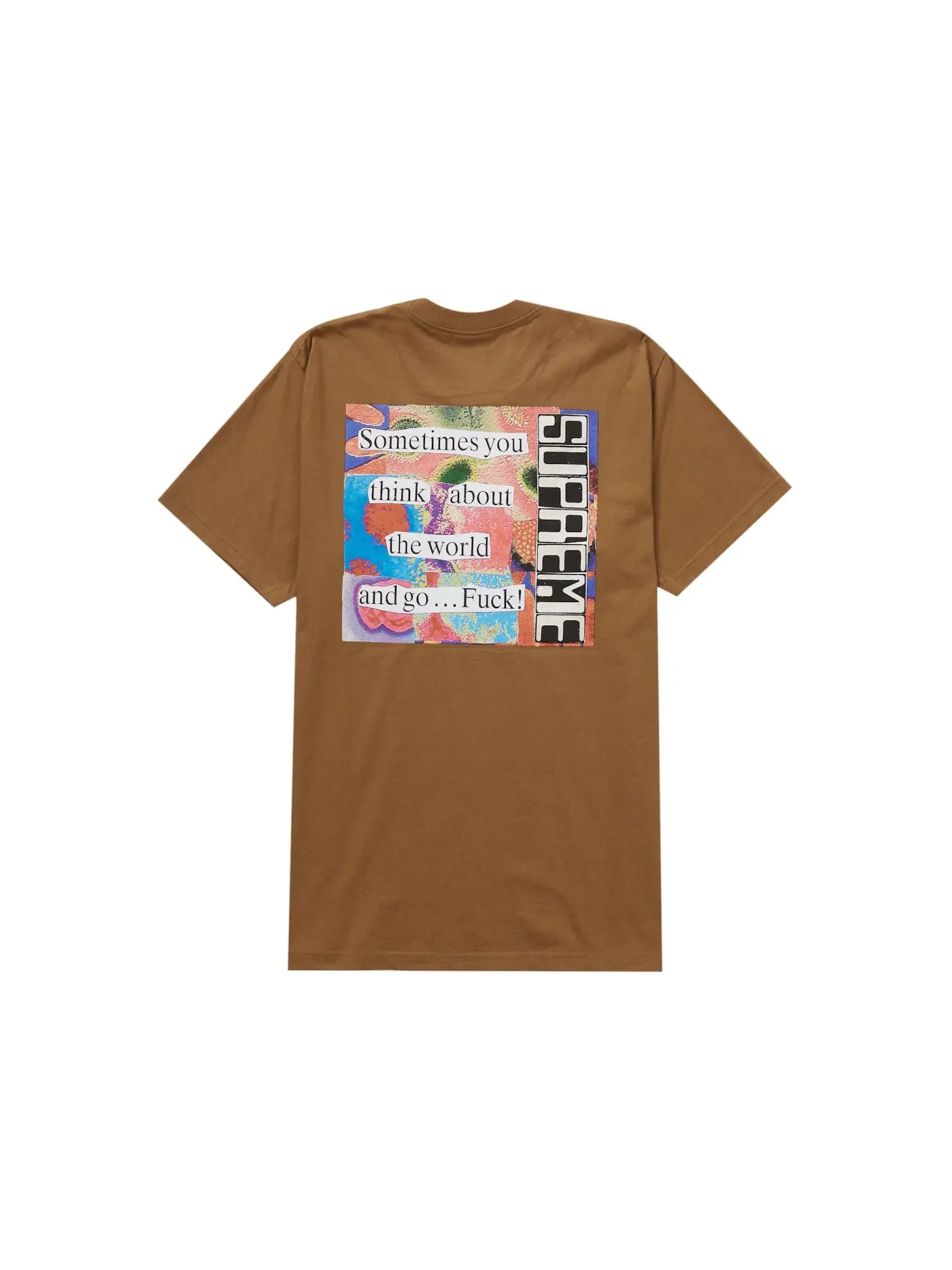 Мужская футболка с принтом Supreme Tee — изображение 1 из 2, коричневый