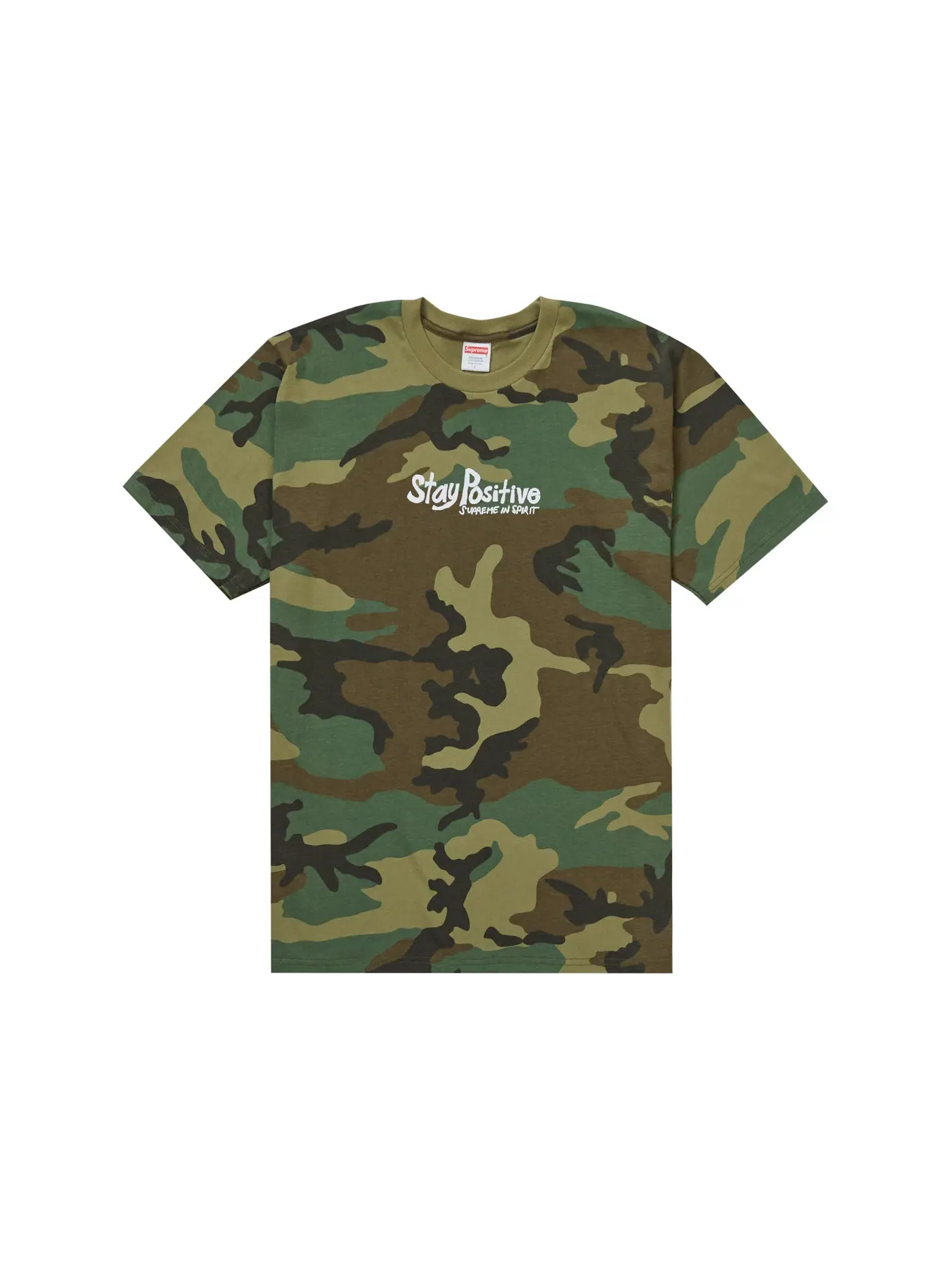 Мужская футболка Supreme Stay Positive Tee, Woodland Camo — изображение 1 из 2