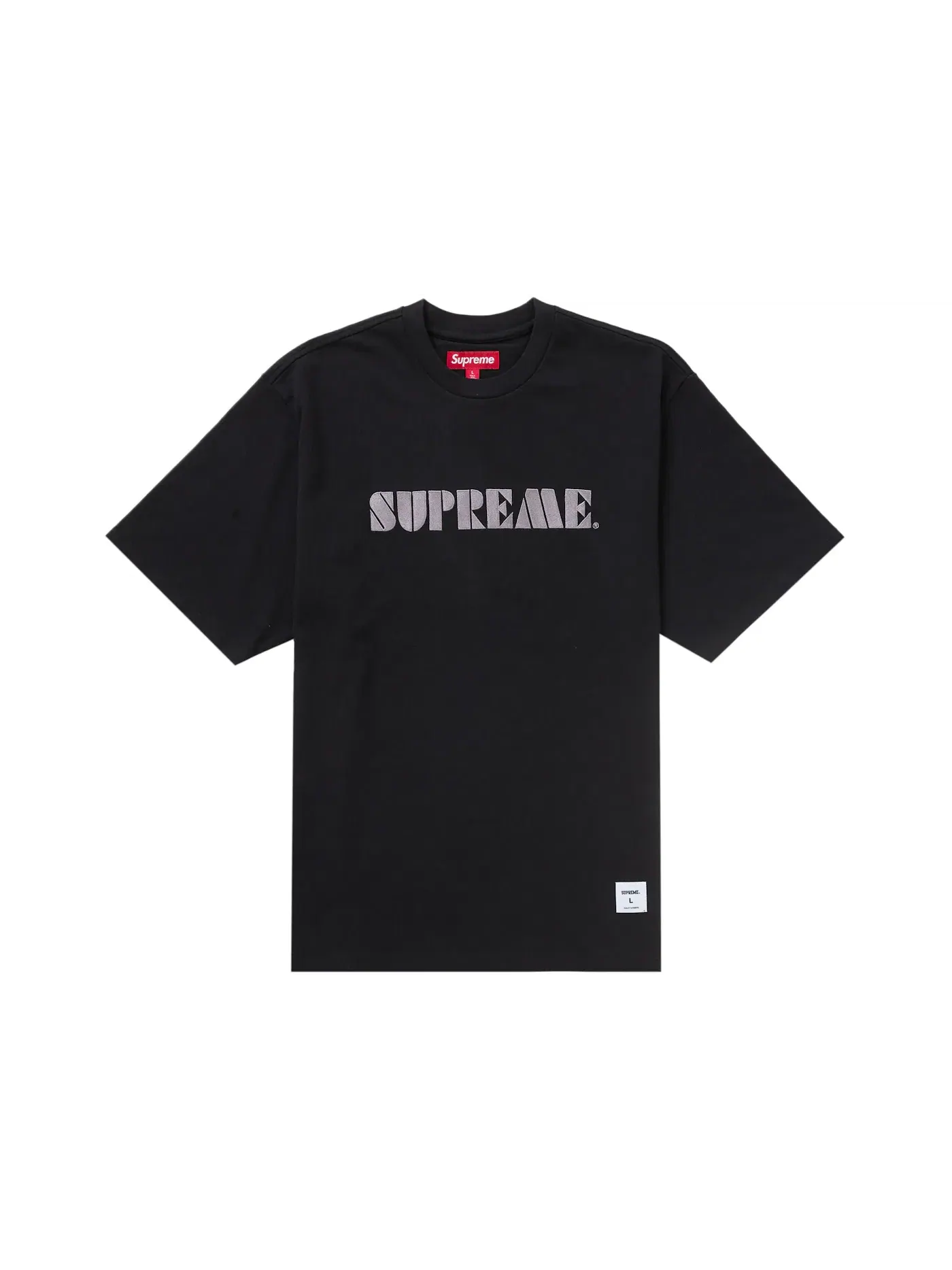 Мужская футболка с вышивкой Supreme — изображение 1 из 1, черный