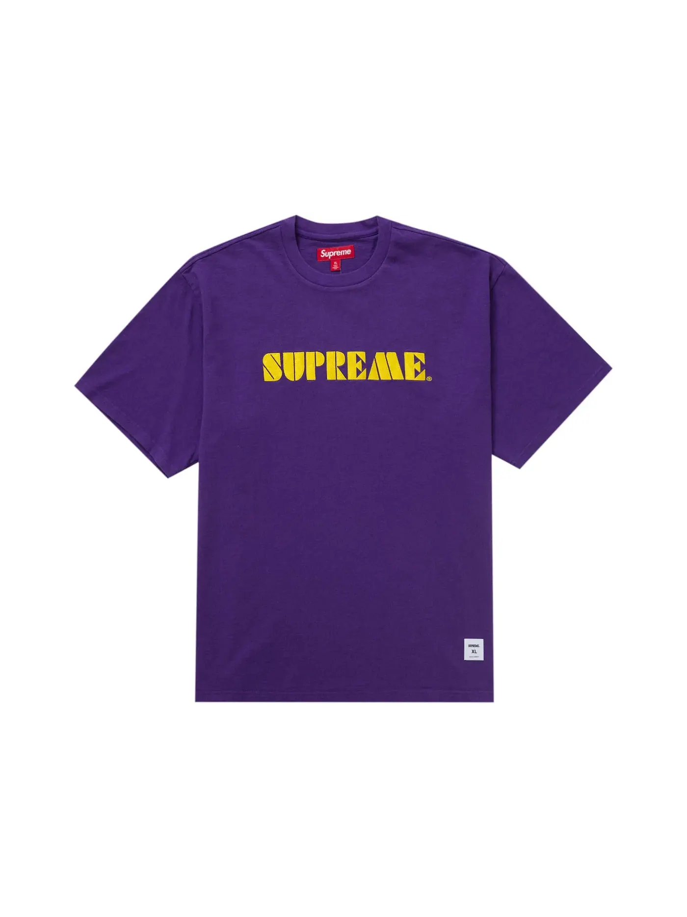 Мужская футболка с принтом Supreme Stencil Embroidered S/S Top — изображение 1 из 1, фиолетовый