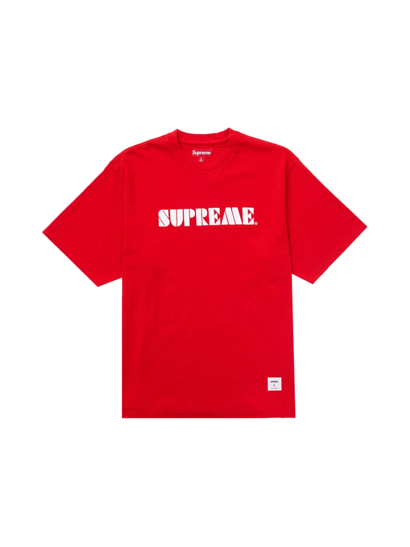 Мужская футболка Supreme Stencil Embroidered S/S Top — изображение 1 из 1, красный
