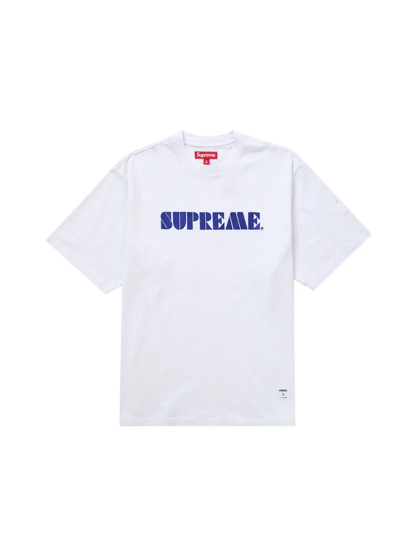 Мужская футболка с вышивкой Supreme Stencil Supreme — изображение 1 из 1, белый