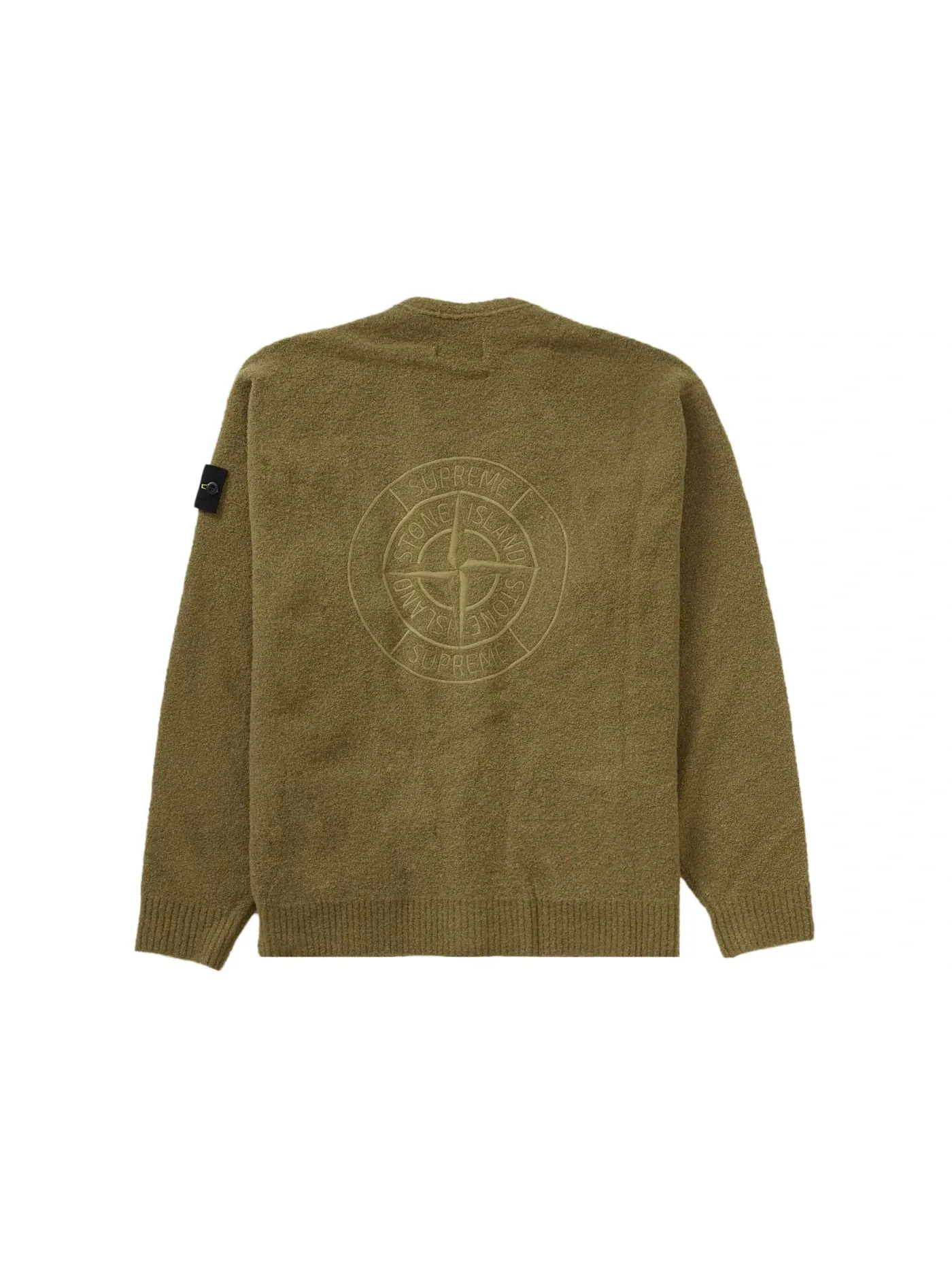 Мужской кардиган из букле Supreme Stone Island Cardigan — изображение 2 из 2, оливковый
