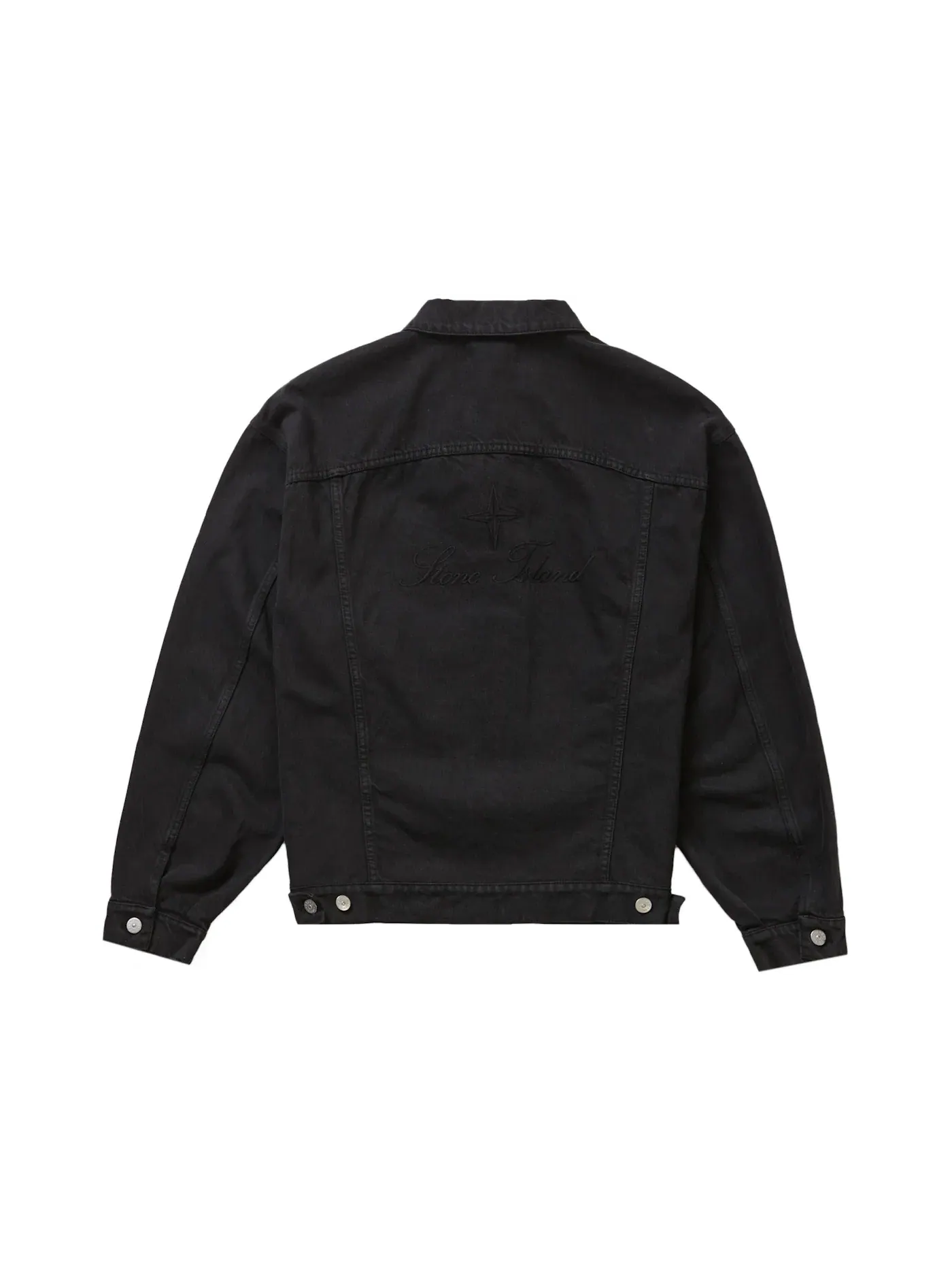 Мужская джинсовая куртка-тракер Supreme Stone Island Denim Trucker Jacket — изображение 2 из 2, черный