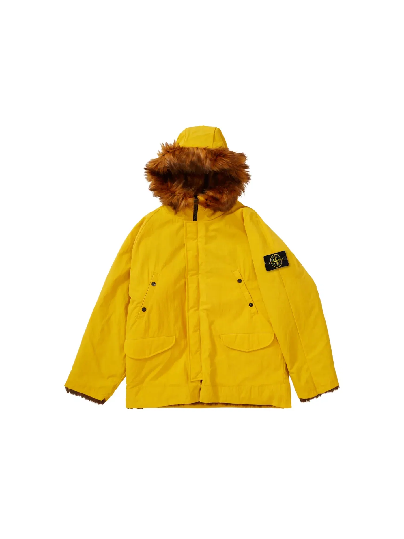 Мужское пальто из искусственного меха Supreme Parka — изображение 1 из 5, желтый