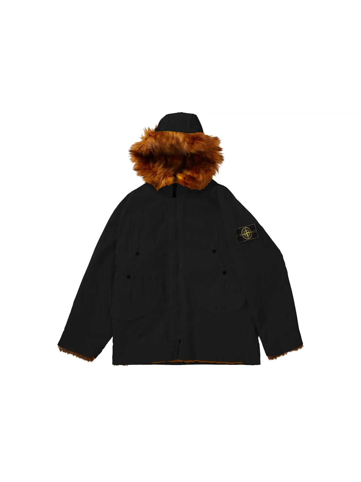 Мужское пальто-парка с принтом Reversible Faux Fur Parka Supreme — изображение 1 из 3, черный
