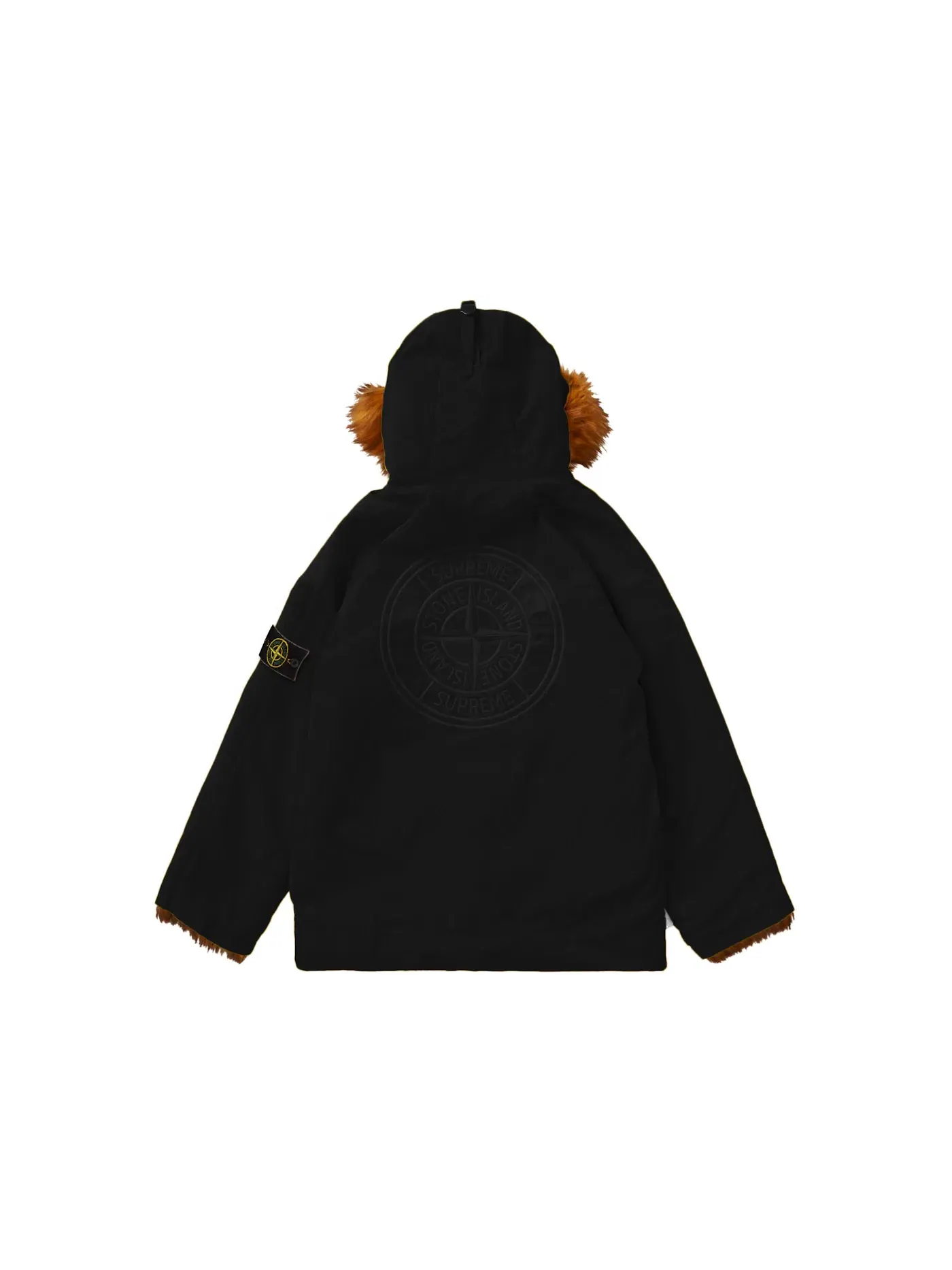 Мужское пальто-парка с принтом Reversible Faux Fur Parka Supreme — изображение 2 из 3, черный
