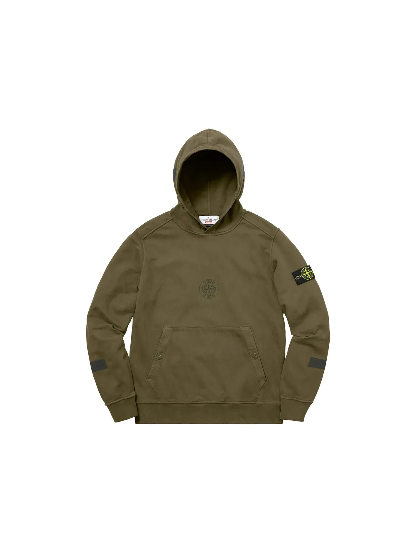 Мужская худи Supreme Stone Island Hooded Sweatshirt — изображение 1 из 2, оливковый