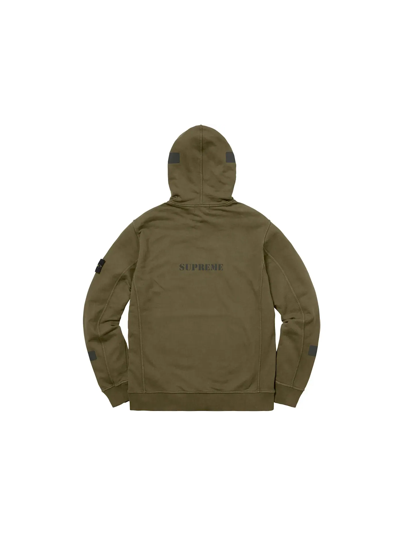 Мужская худи Supreme Stone Island Hooded Sweatshirt — изображение 2 из 2, оливковый