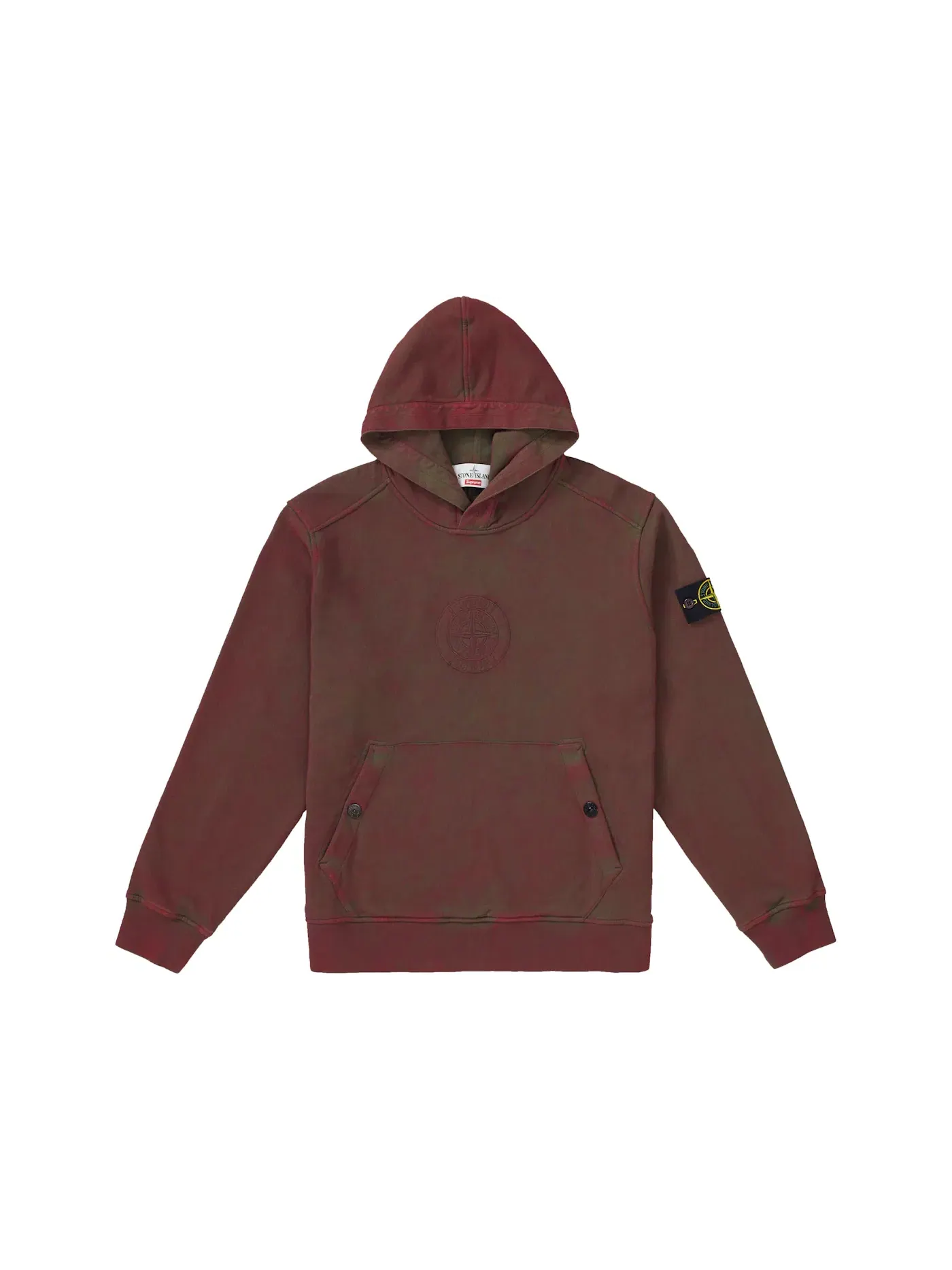 Мужской худи с принтом Supreme Stone Island Sweatshirt (SS19) — изображение 1 из 1, красный
