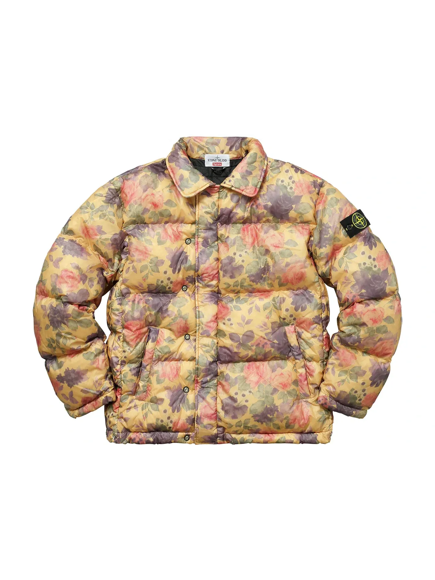 Мужская куртка с принтом Supreme Stone Island Lamy Cover Stampato Puffy Jacket — изображение 2 из 4, медь
