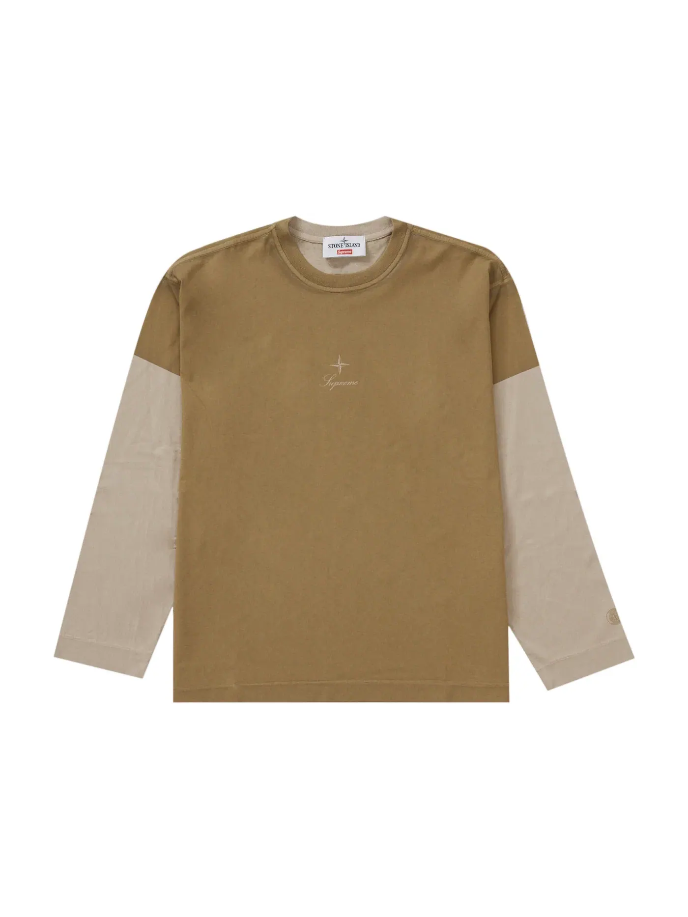 Мужская футболка с длинным рукавом Supreme Stone Island Top — изображение 1 из 2, бежевый