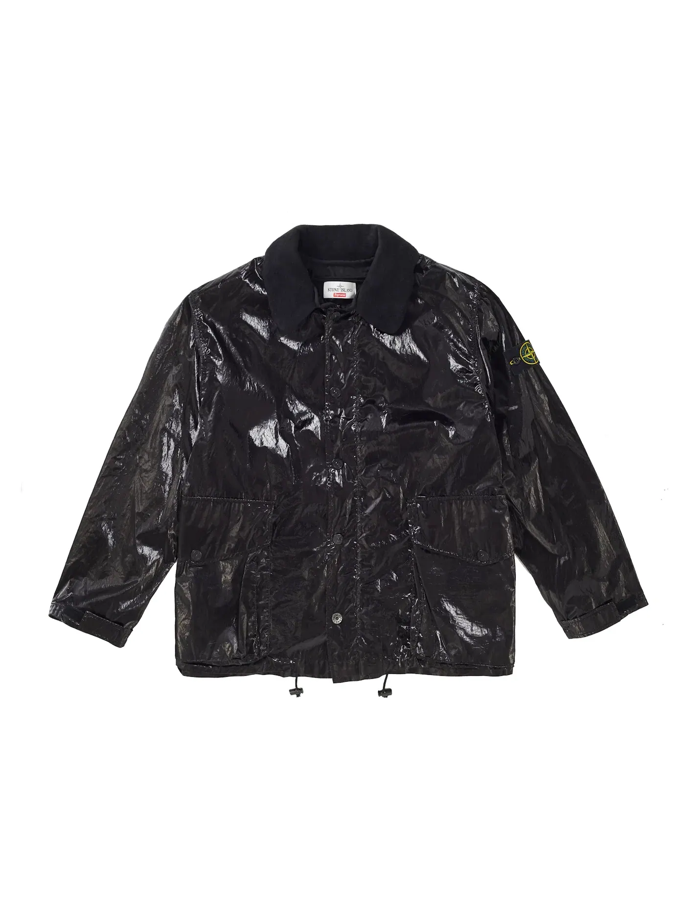 Мужская куртка из шелка Supreme Stone Island New Silk Light Jacket — изображение 1 из 2, черный