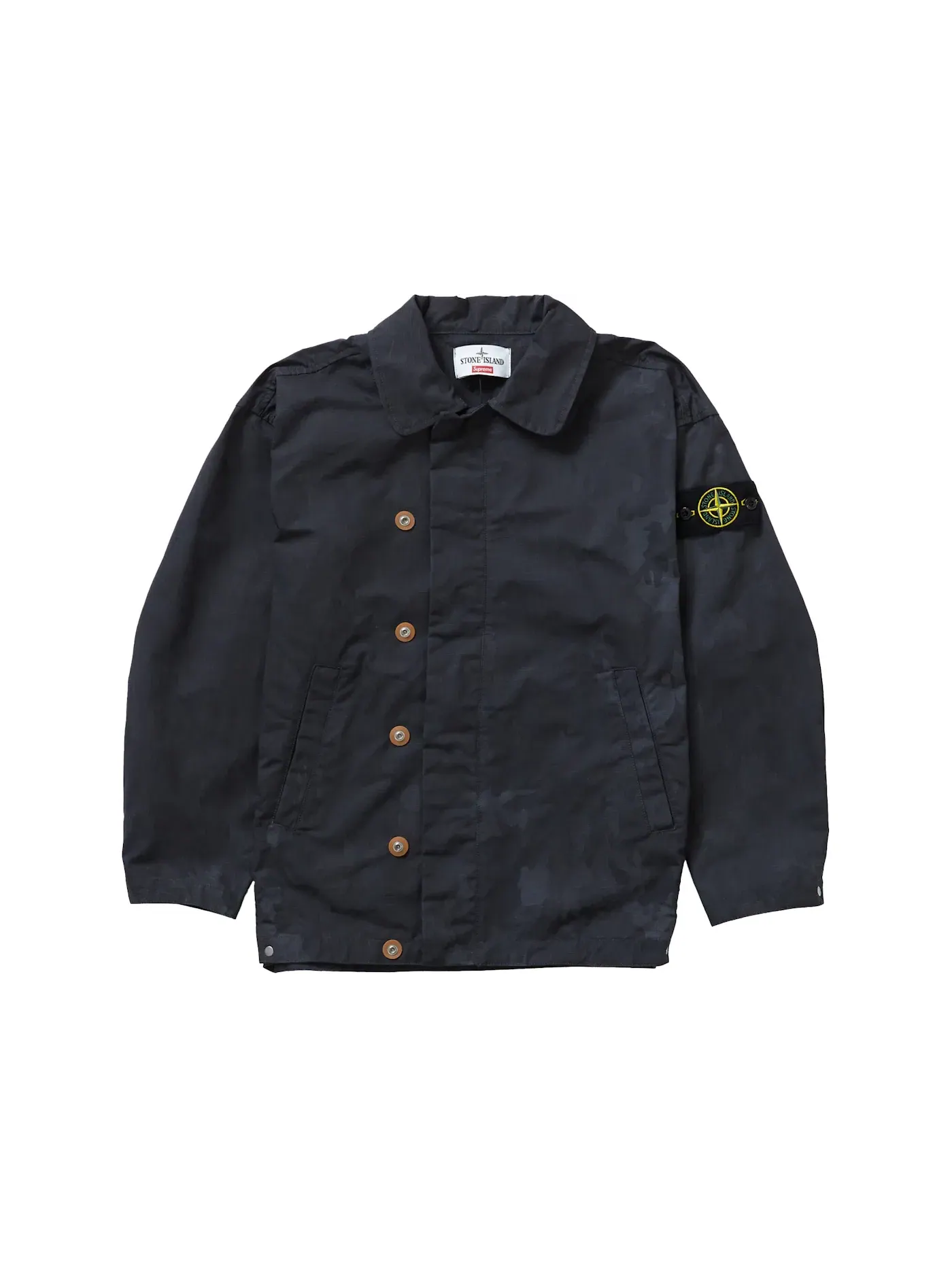 Мужская куртка с реактивным камуфляжным принтом Supreme Stone Island Jacket — изображение 1 из 3, черный